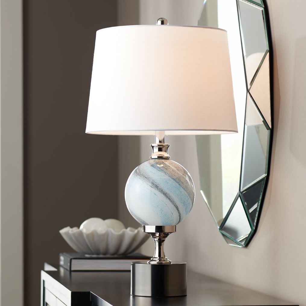 Maggie Modern Striated Glass Table Lamp - #74N79 | Lamps Plus