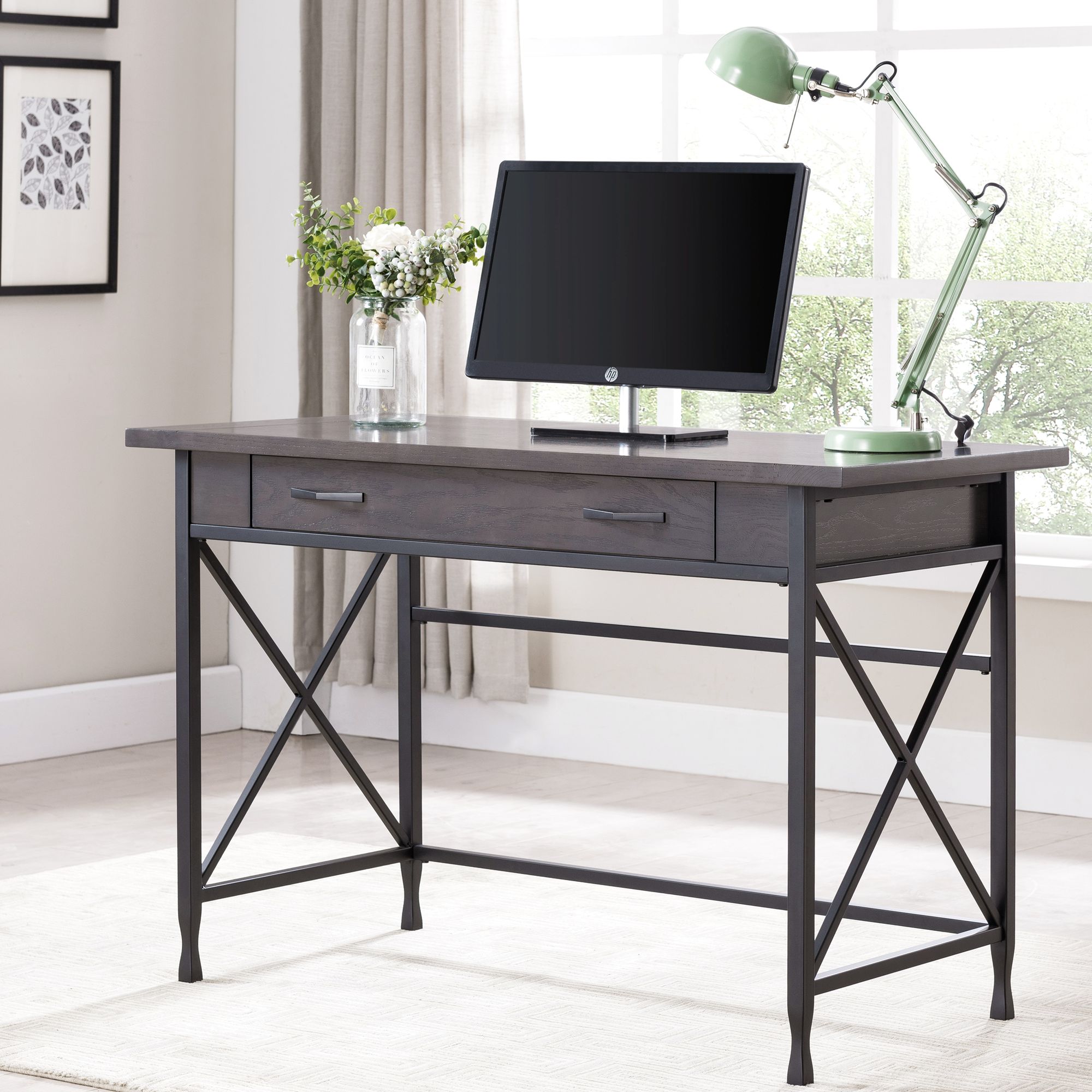 Leick 46" Wide Smoke Gray Computer Writing Desk - #74P71 ...