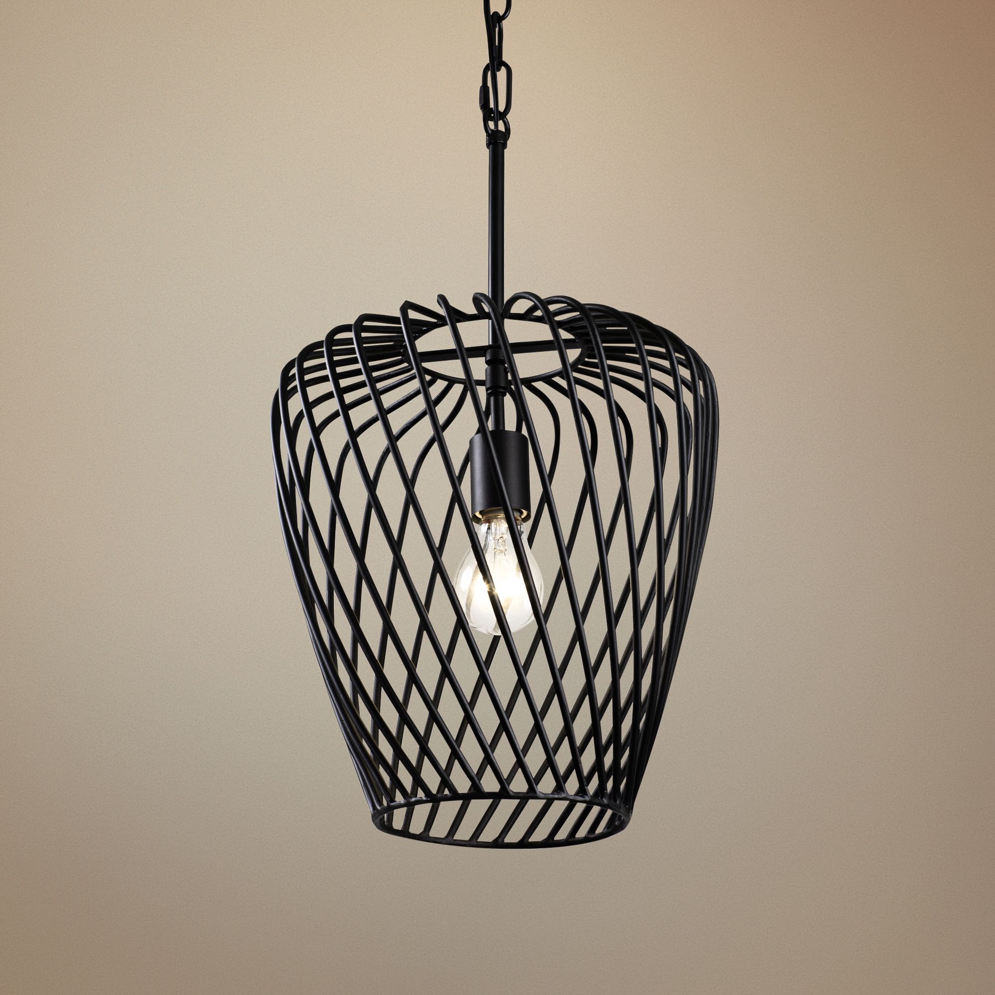 Varaluz Elsa 12" Wide Black Wine Glass Mini Pendant Light