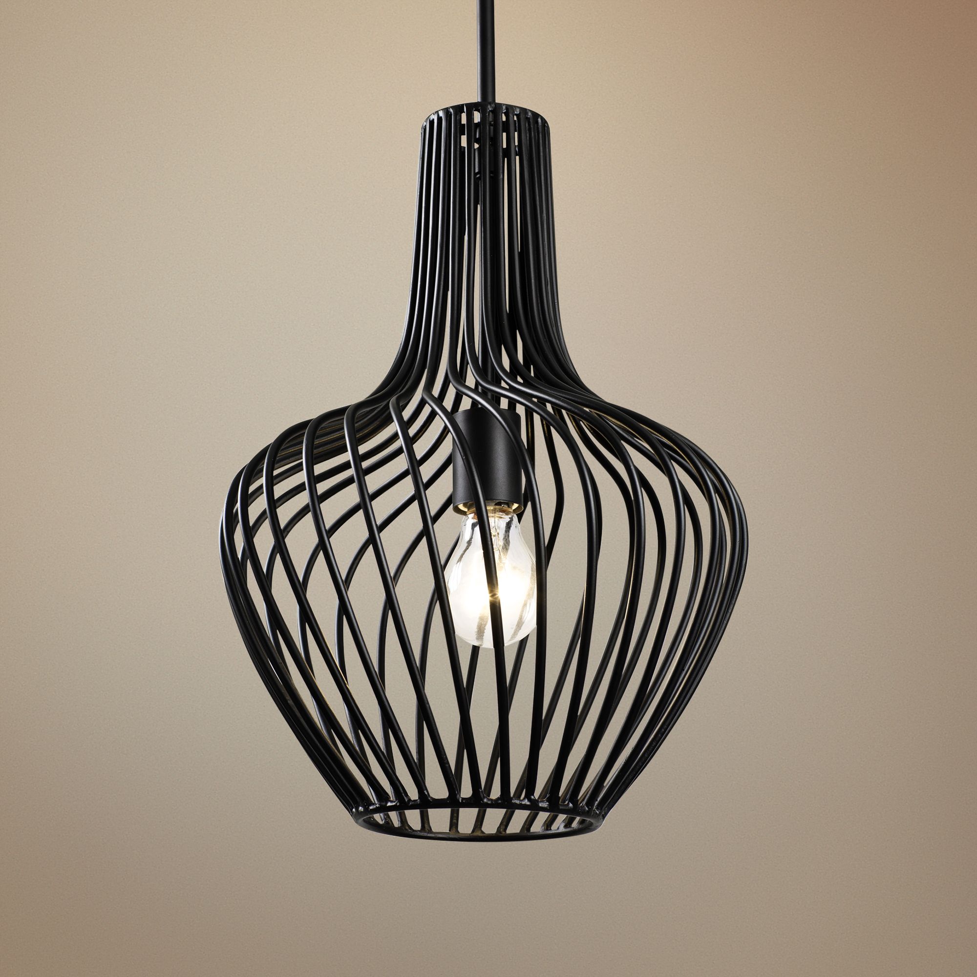 Varaluz Elsa 12" Wide Black Genie Bottle Mini Pendant