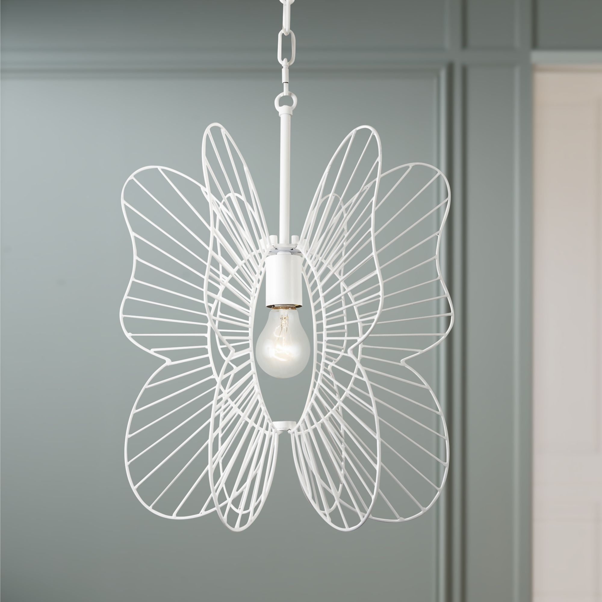 Varaluz Monarch 14 3/4" Wide White Butterfly Pendant Light