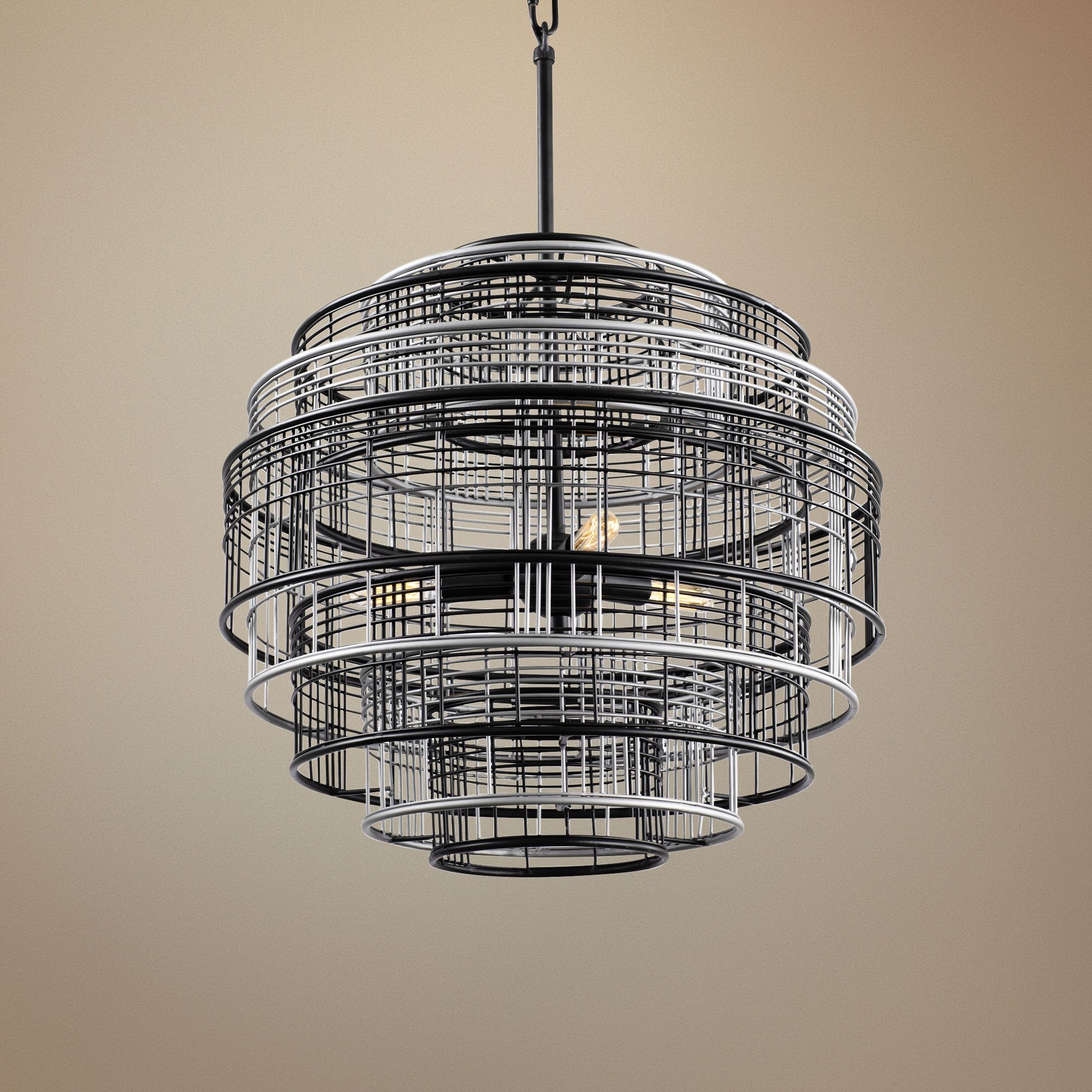 Varaluz Vivienne 18" Wide Black and Gray 3-Light Pendant