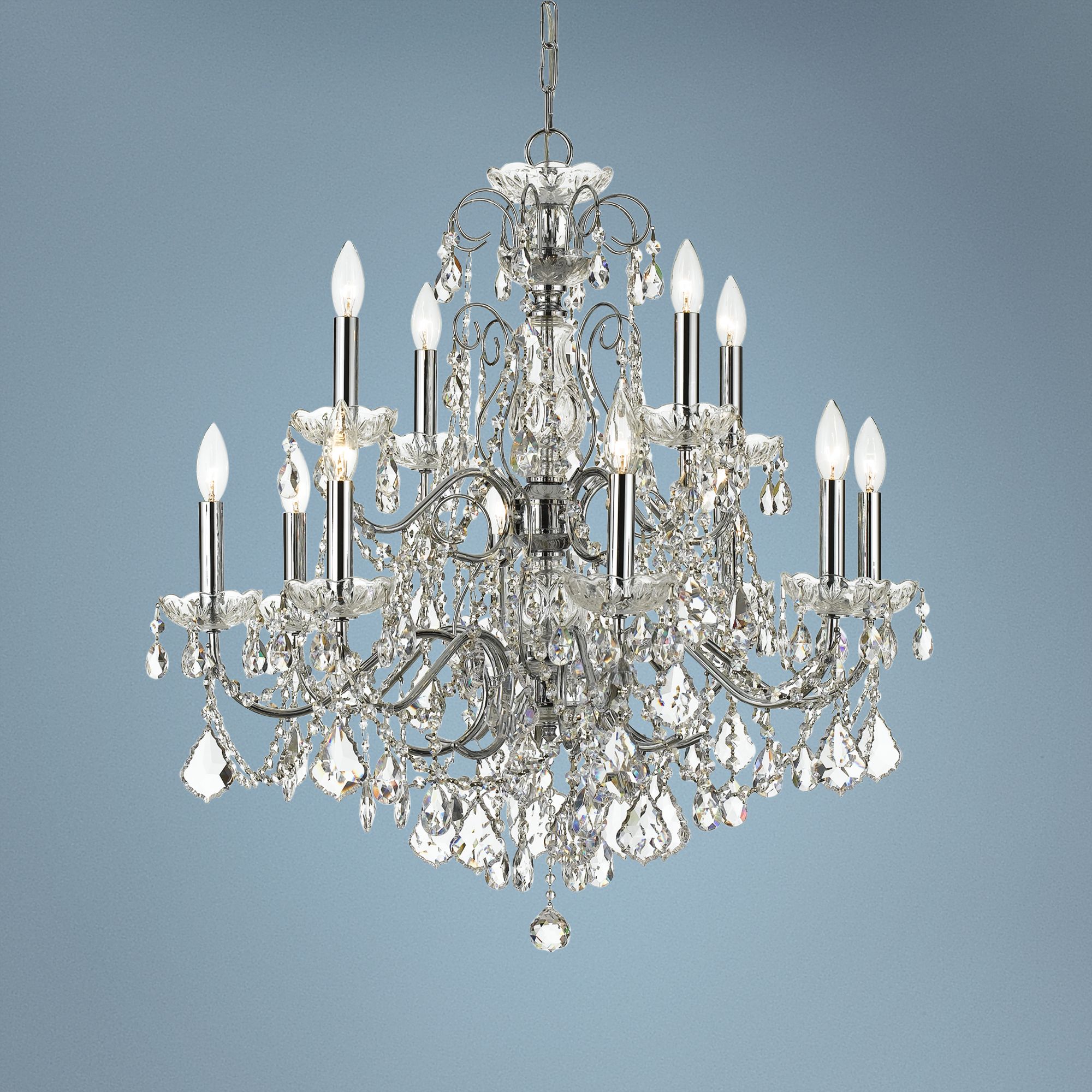 Imperial 29 1/2" Wide Polished Nickel 12-Light Chandelier