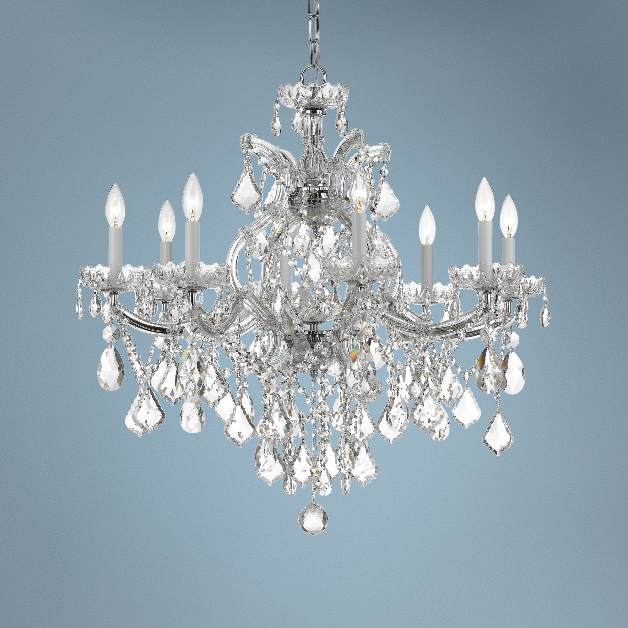 Maria Theresa 28" Wide Polished Nickel 9-Light Chandelier