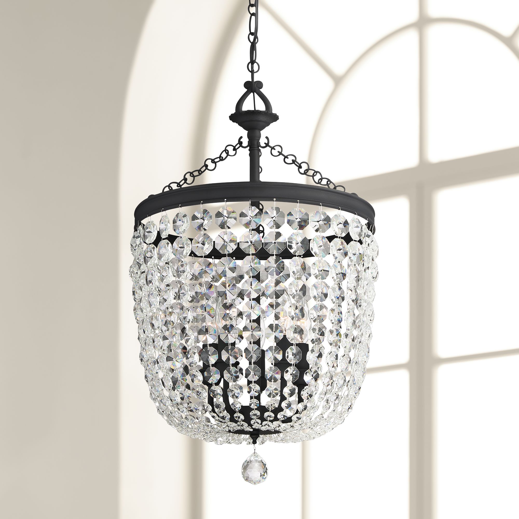 Crystorama Archer 14 3/4" Wide Black Crystal Chandelier