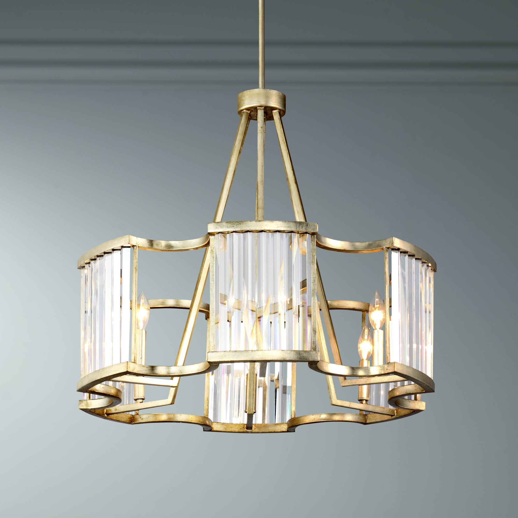 Crystorama Darcy 27 3/4"W Distressed Gold Twilight Pendant