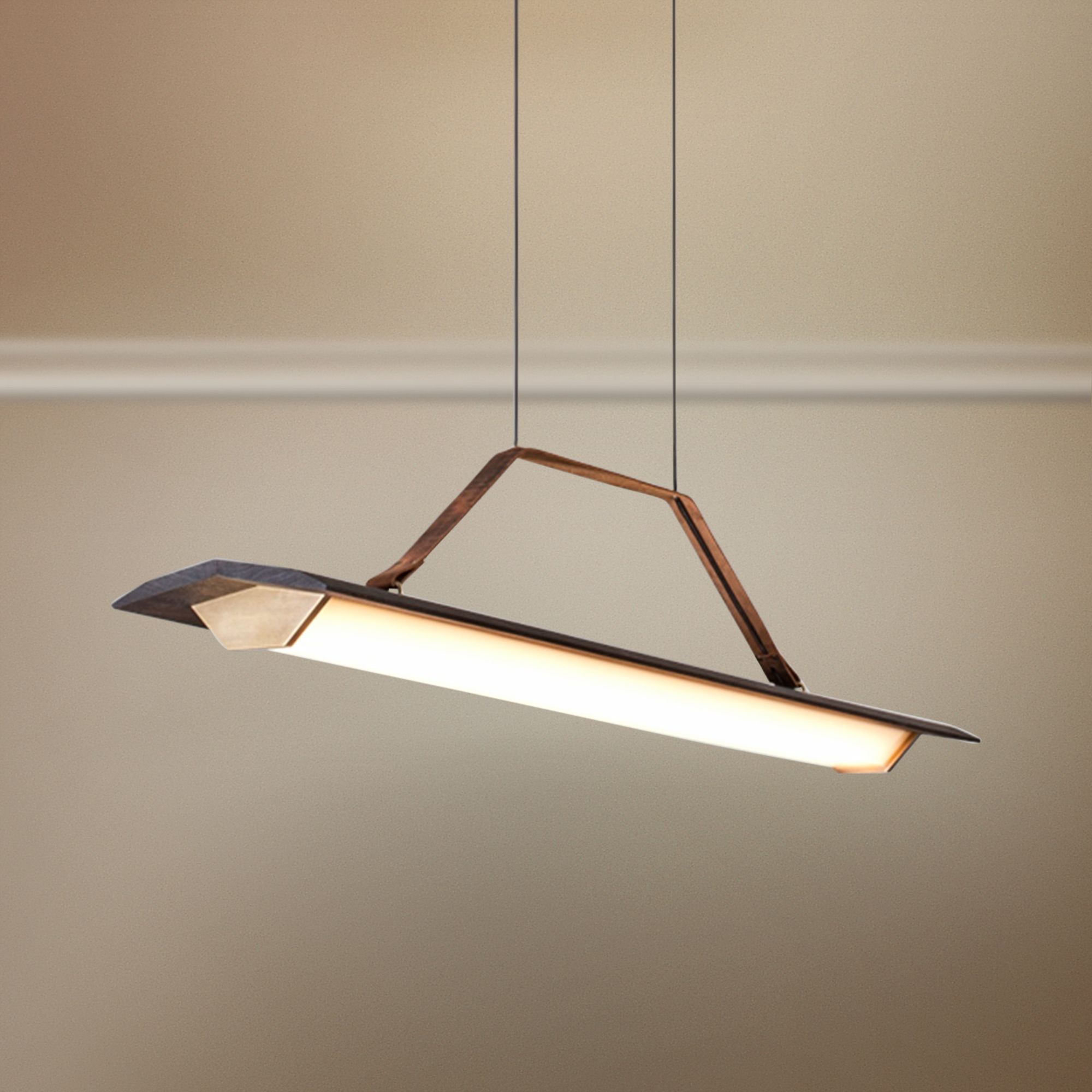 Penna 40 1/2"W Brass 2700K LED Kitchen Island Light Pendant