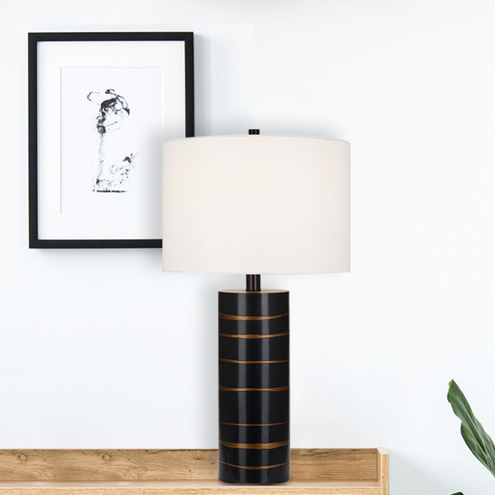 Zara Brushed Gold and Black Column LED Table Lamp
