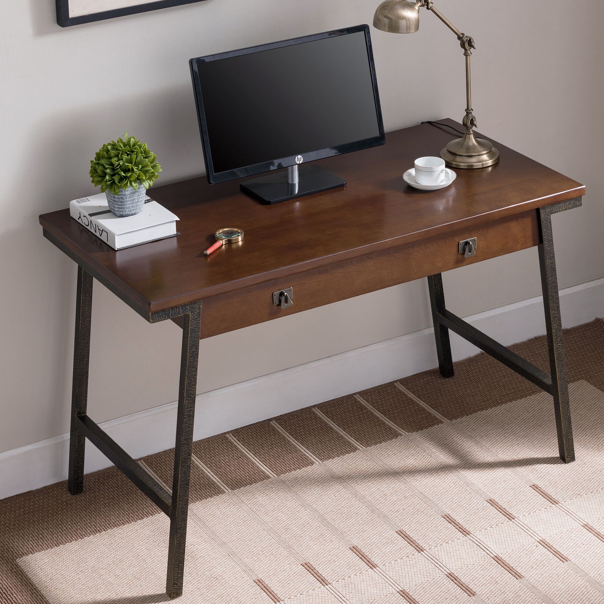 Leick Empiria 48" Wide Walnut Laptop Computer Desk
