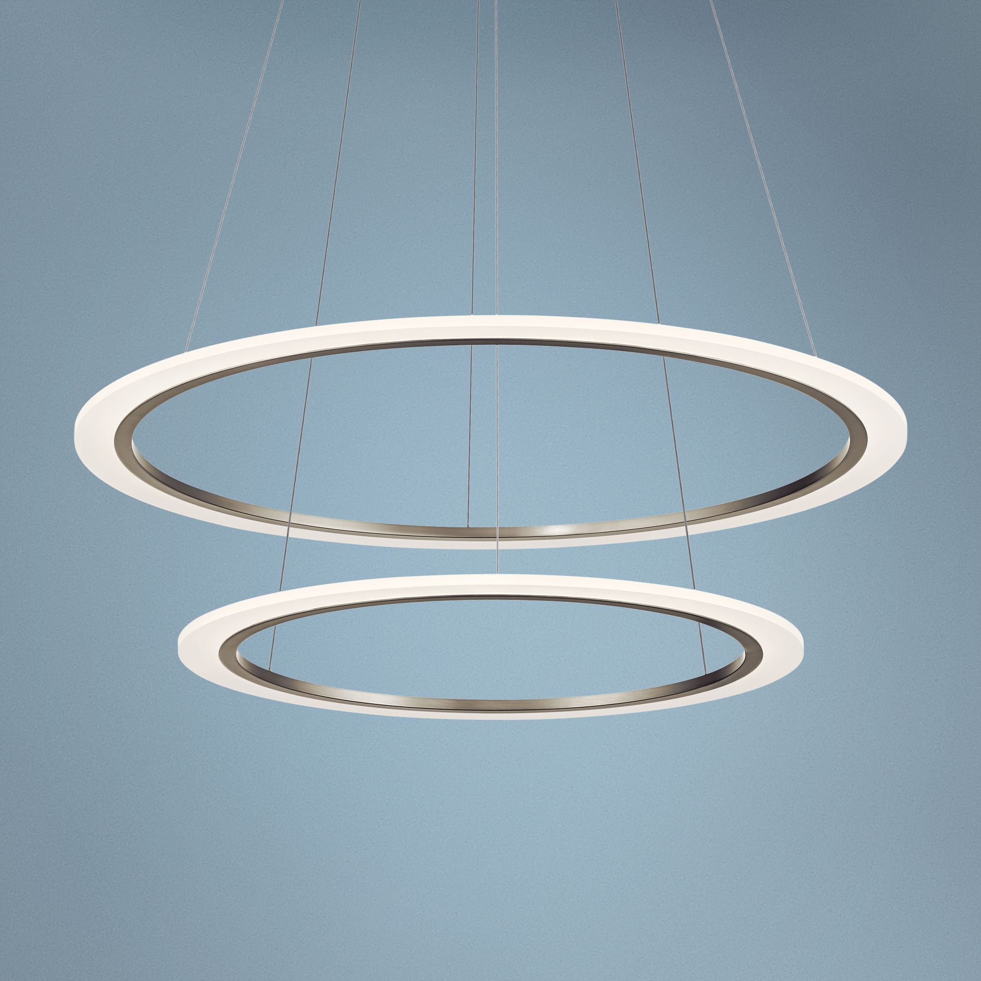 Elan Hyvo 36 1/2"W Brushed Nickel 2-Ring LED Pendant Light
