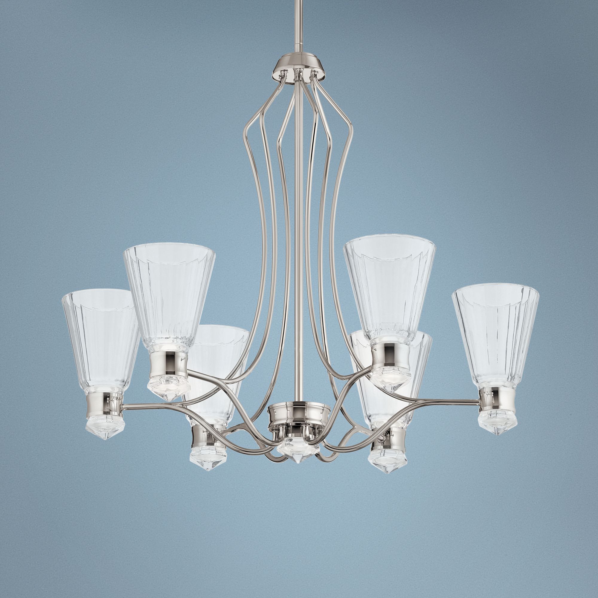 Kichler Kayva 28"W Polished Nickel 13-Light LED Chandelier