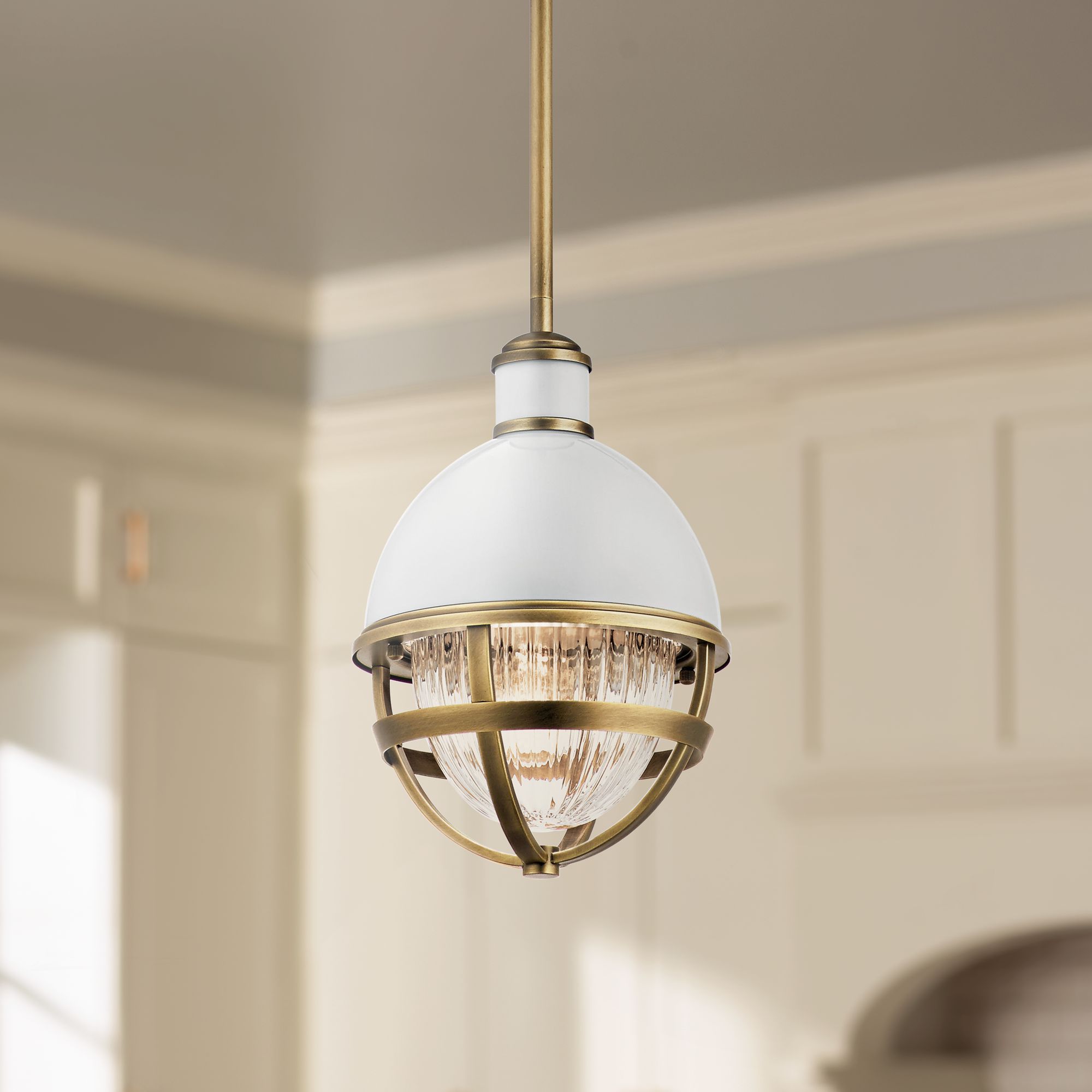 Kichler Tollis 8" Wide Natural Brass Mini Pendant