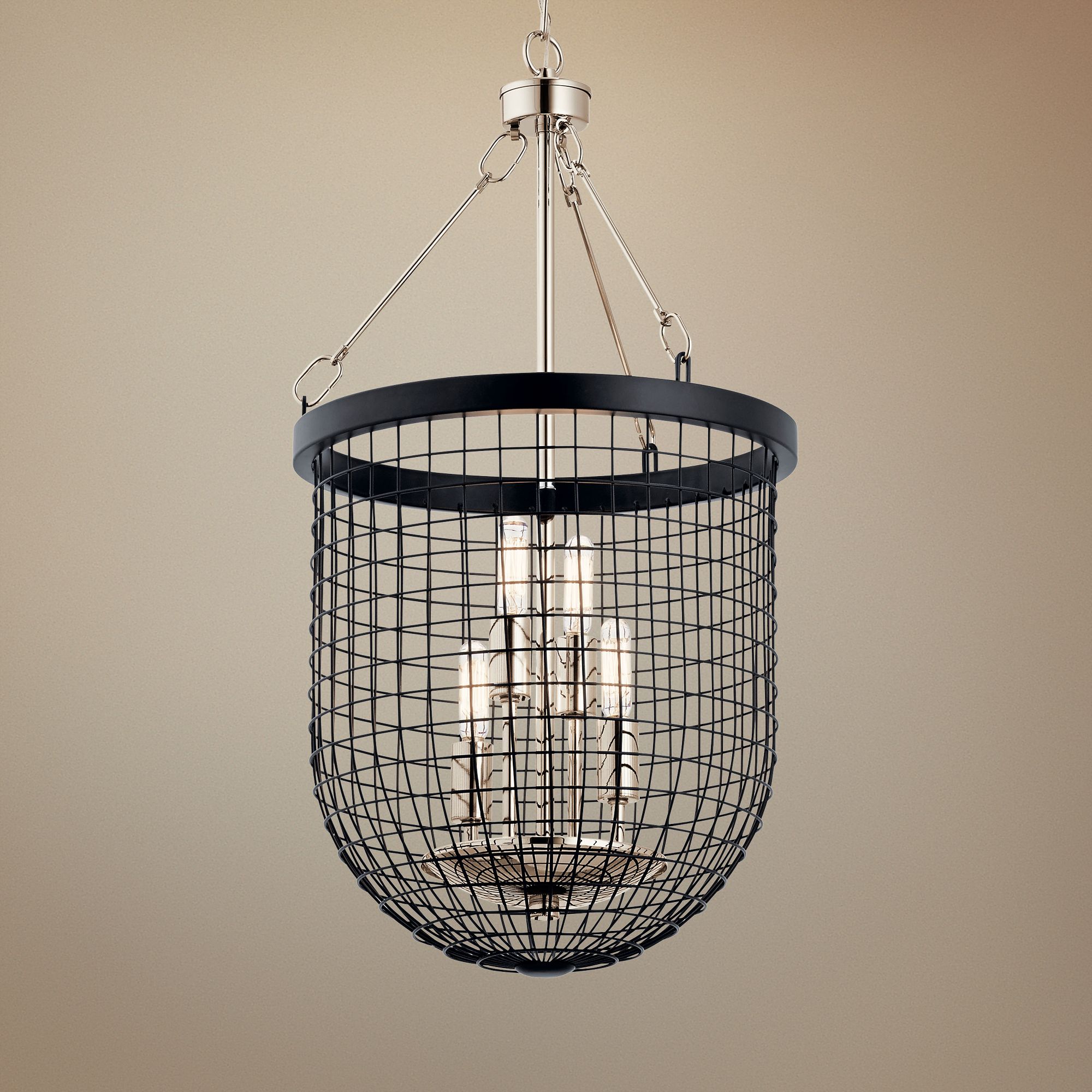 Kichler Byatt 13 1/2" Wide Black 4-Light Open Cage Pendant