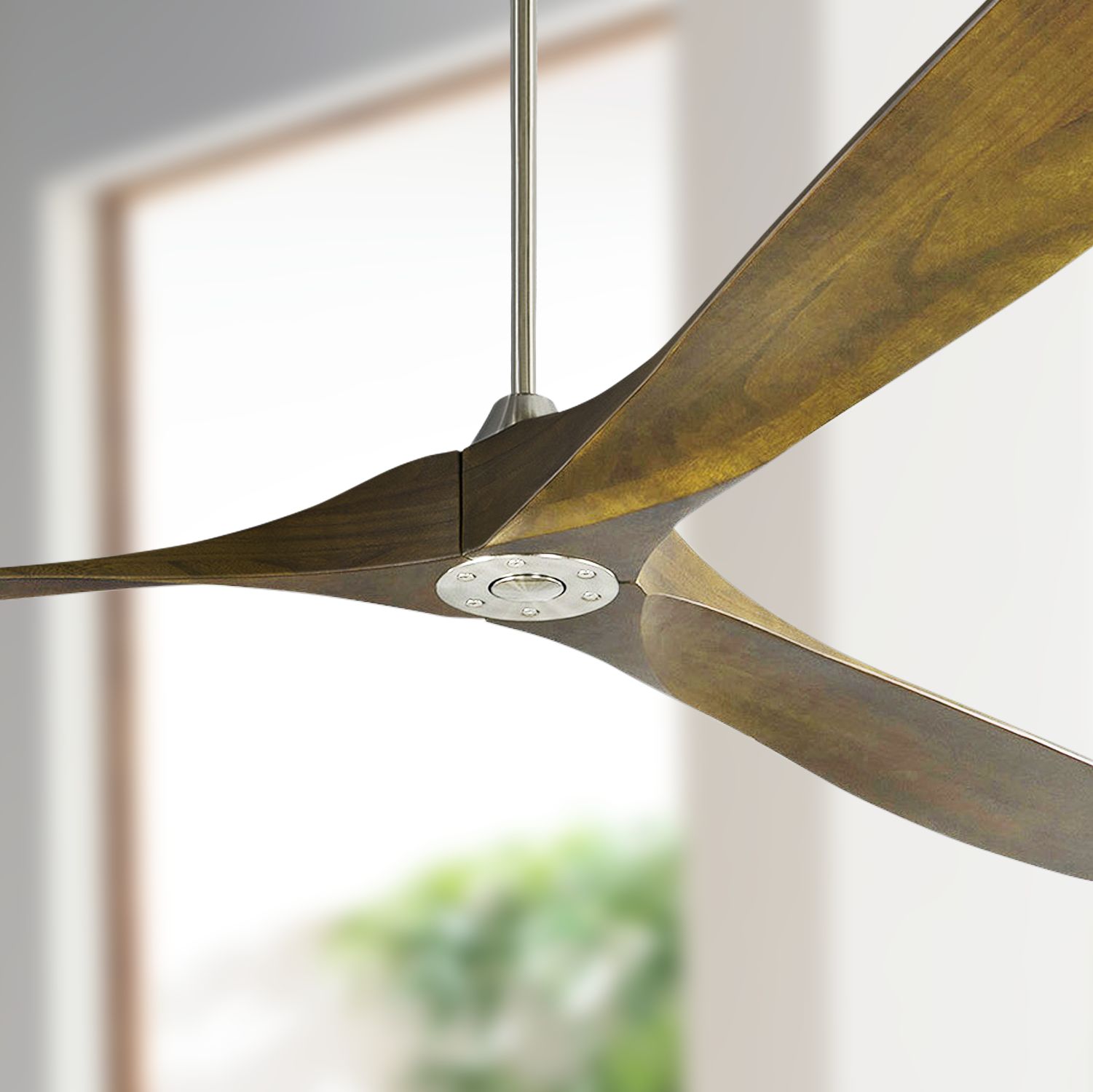 99" Monte Carlo Maverick Grand Brushed Steel Ceiling Fan