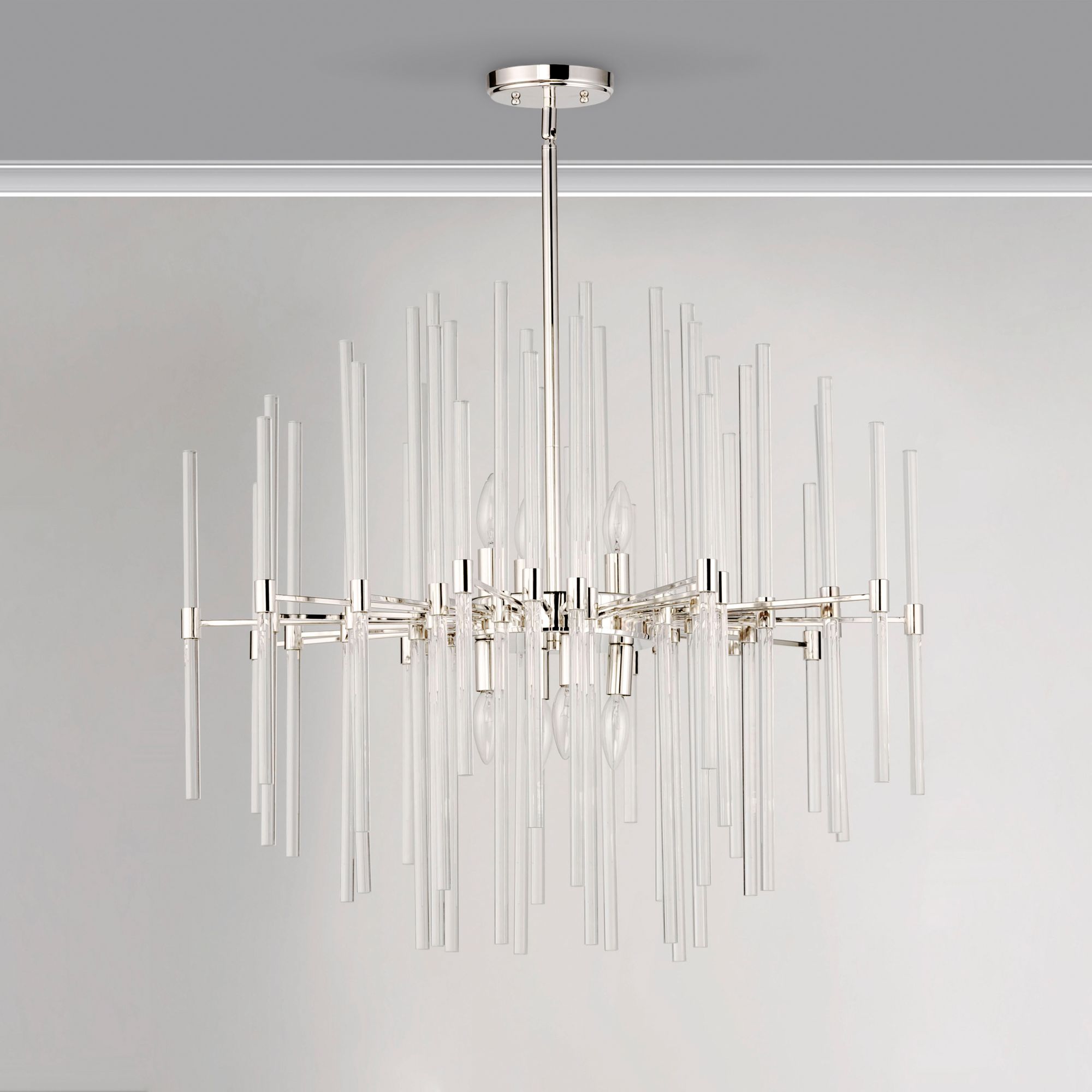 Maxim Divine 23" Wide Polished Nickel 8-Light Pendant Light