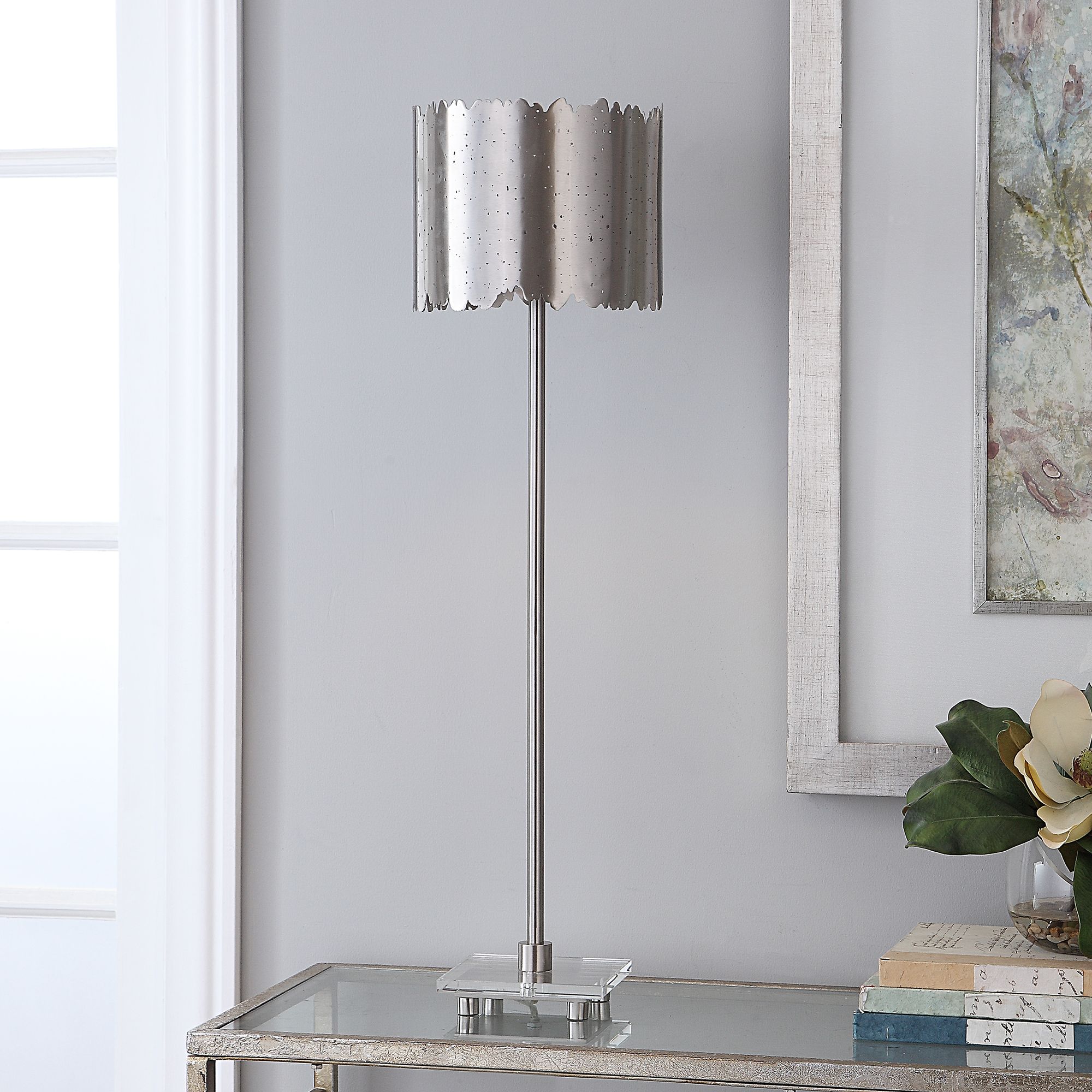 Uttermost Baradla Polished Nickel Buffet Table Lamp