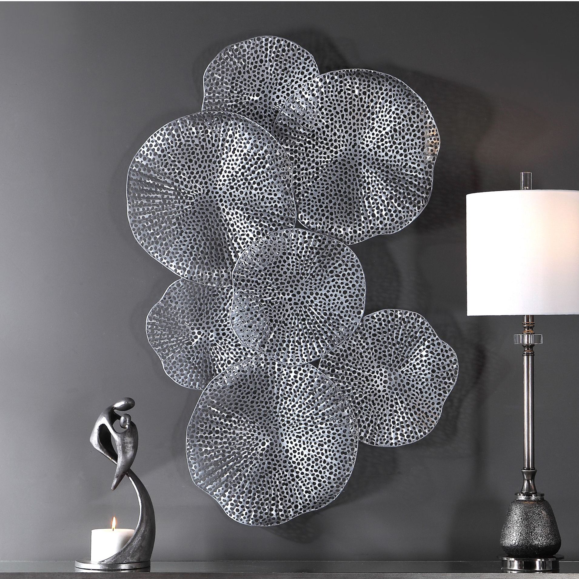 Uttermost Ripley 47 1/4" High Metallic Pewter Metal Wall Art 75F77