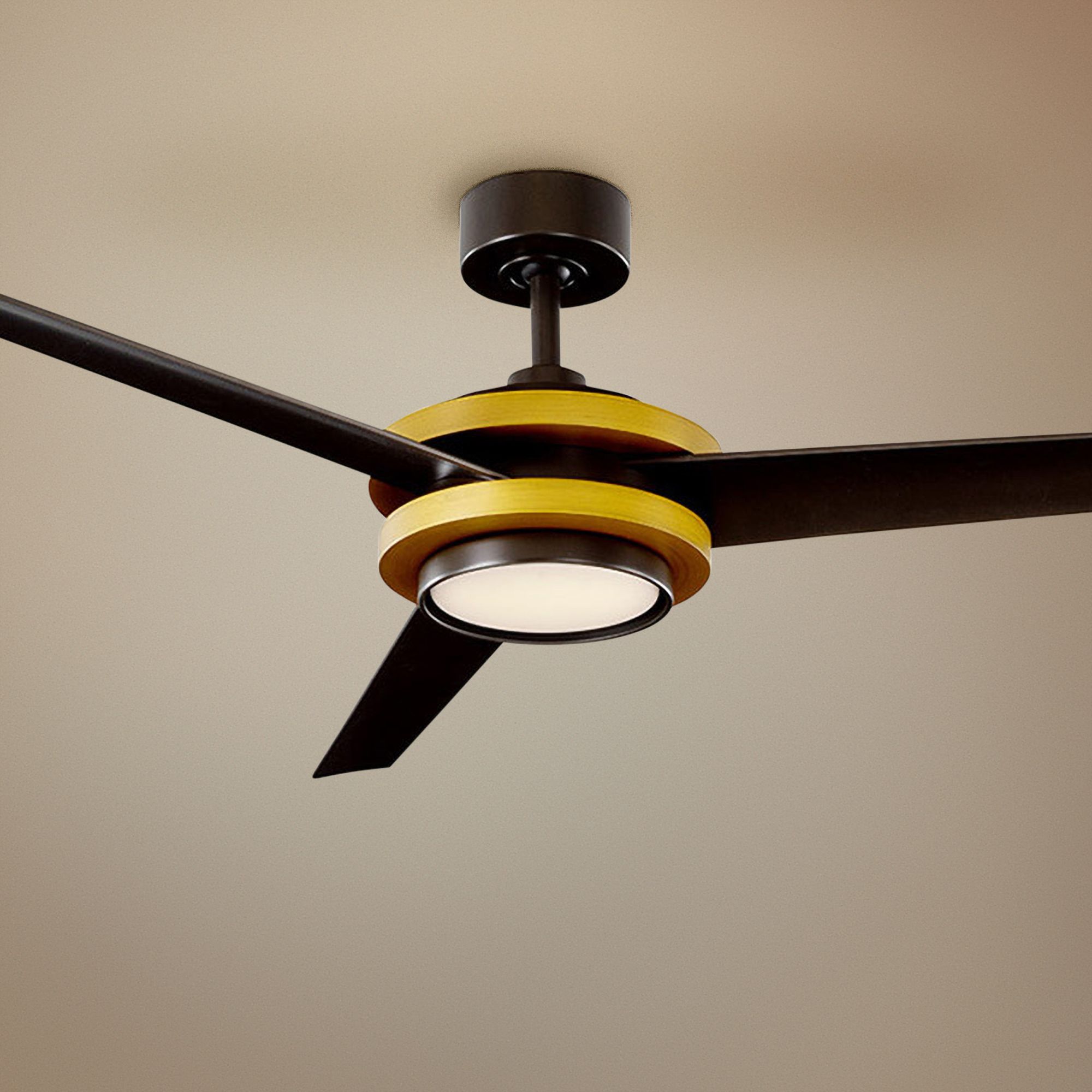 60" Modern Forms Venus Aged Brass LED Wet Rated Ceiling Fan