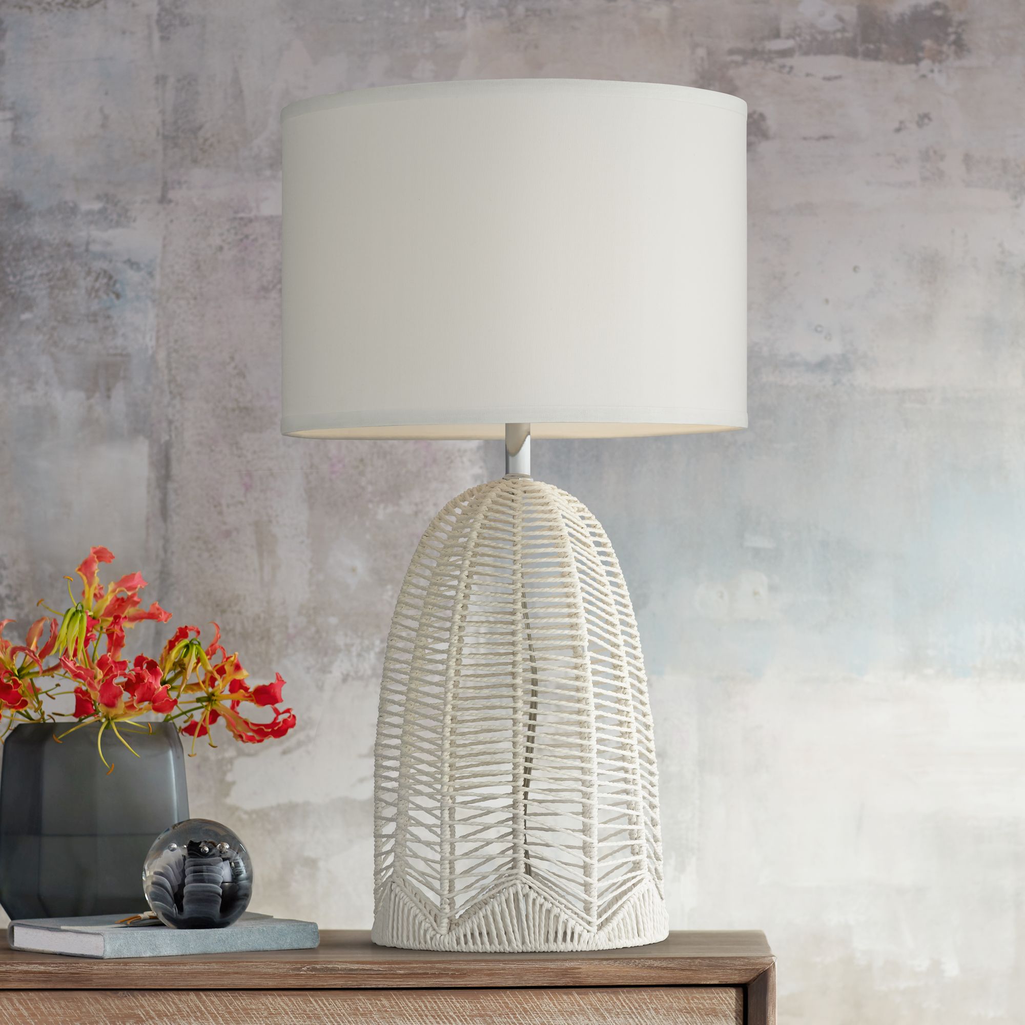 woven table lamp