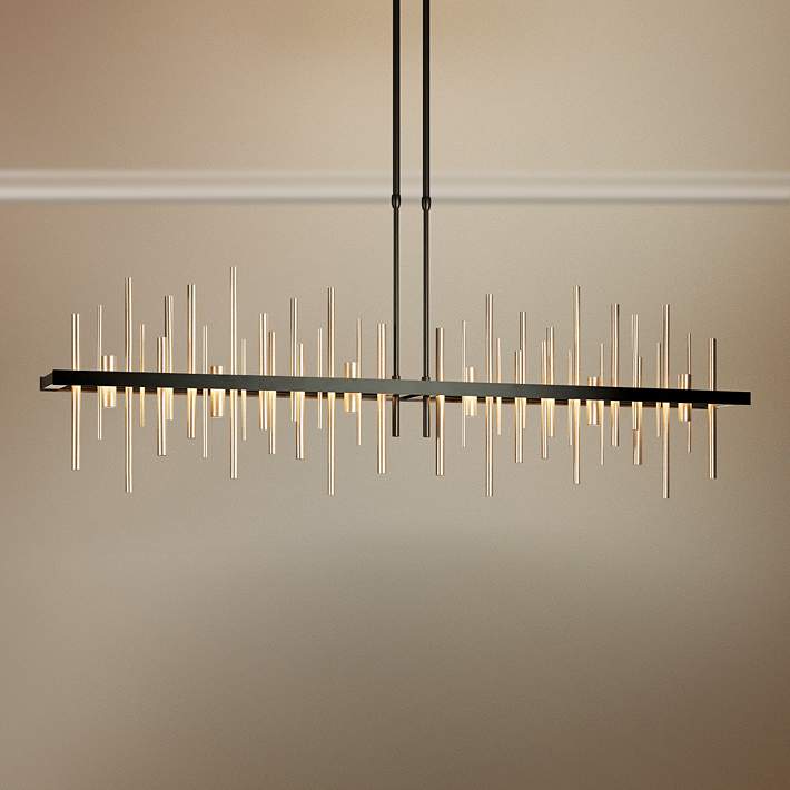 Cityscape 52 Wide Gold Linear Led, Gold And Black Linear Chandelier