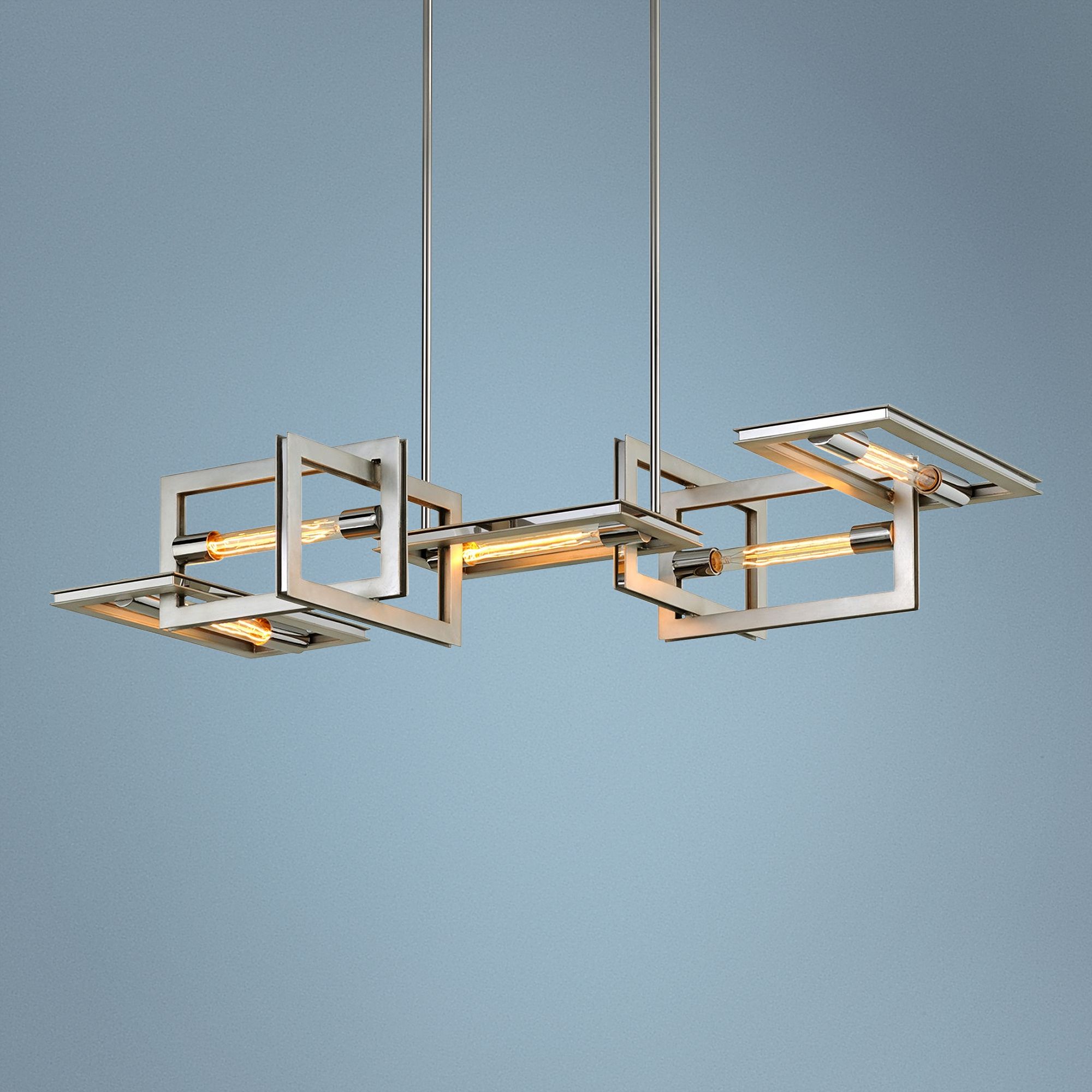 Enigma 43 1/2" Wide Silver Leaf Kitchen Island Light Pendant