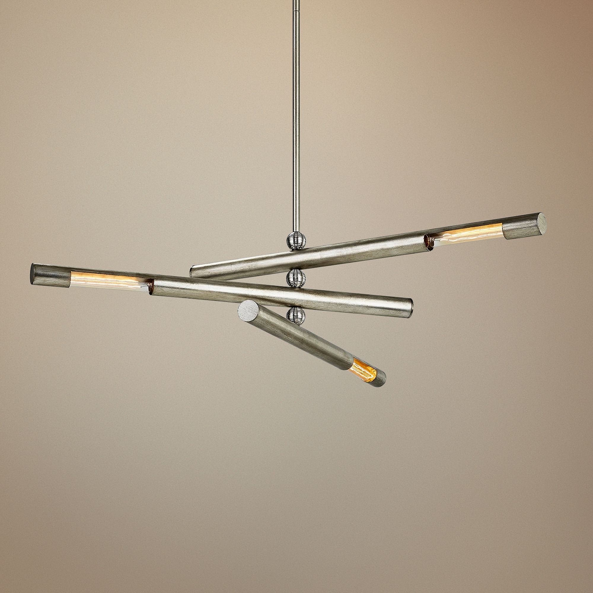 Hendrix 44" Wide Silver Leaf 3-Light Pendant Light 