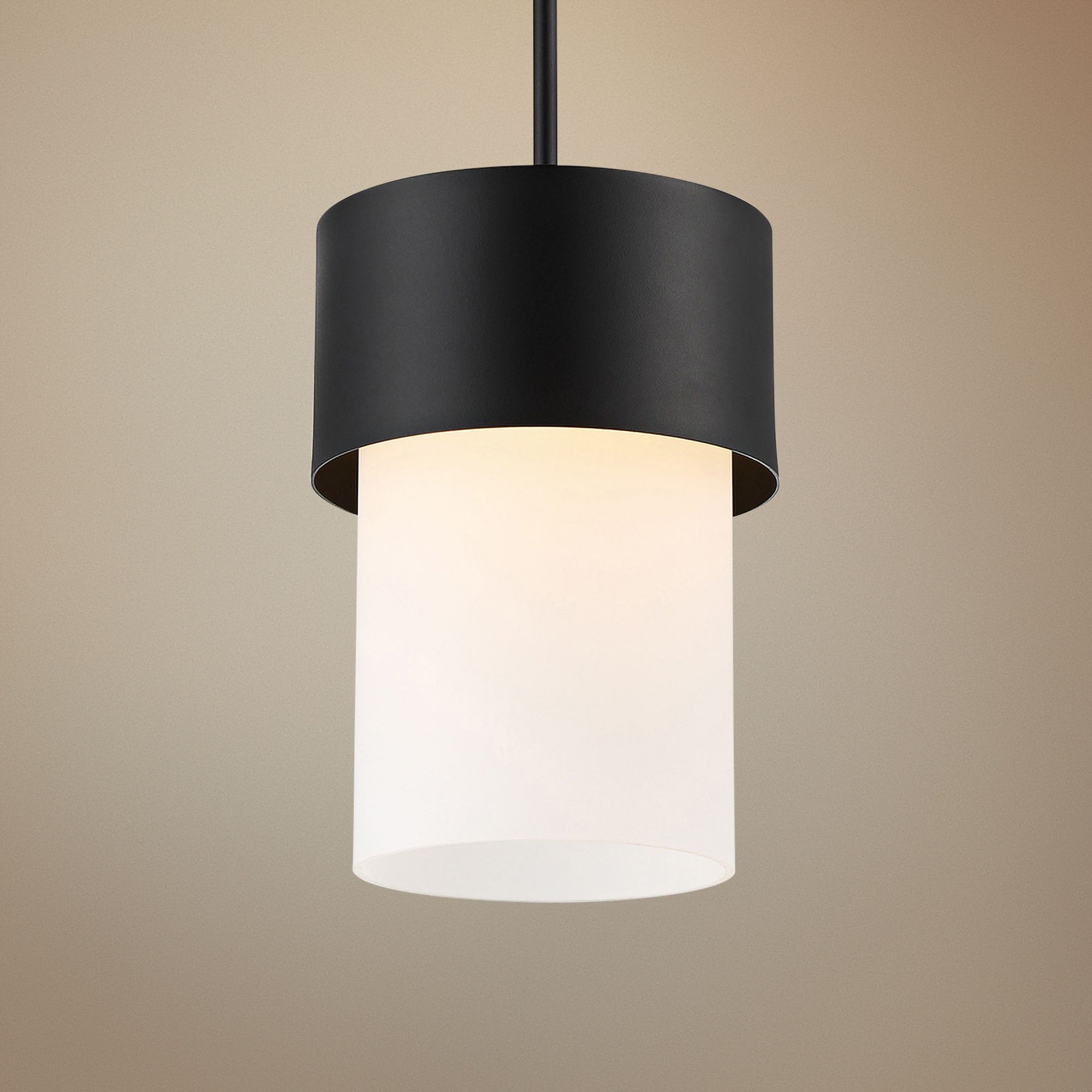 dweLED Napa 9" Wide Black and White LED Mini Pendant