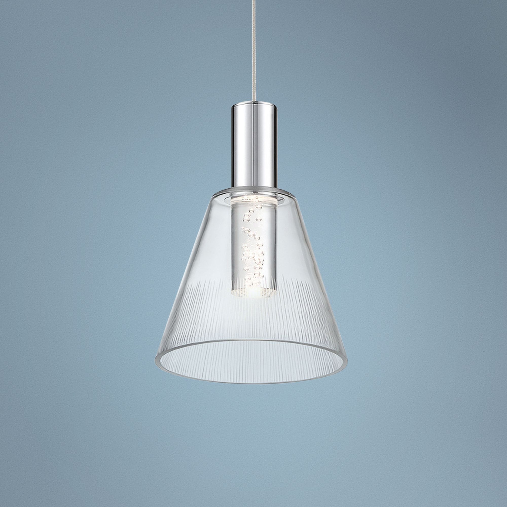 dweLED Passion 6 1/4" Wide Chrome LED Mini Pendant