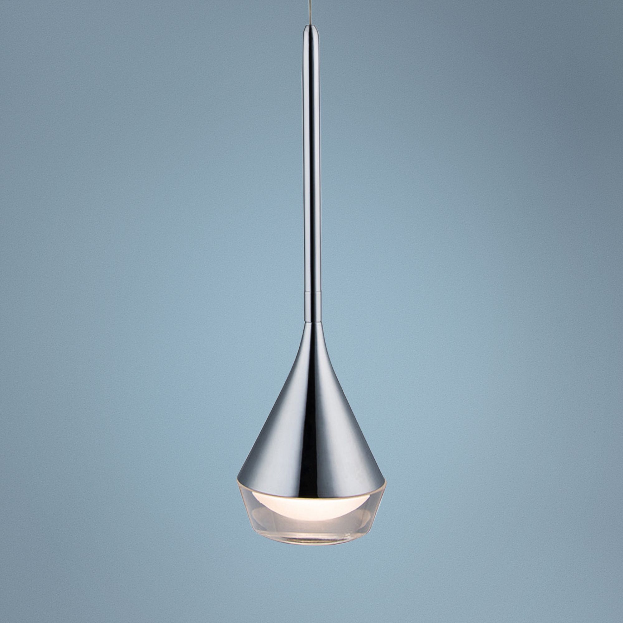 dweLED Blast Off 3 3/4" Wide Chrome LED Mini Pendant