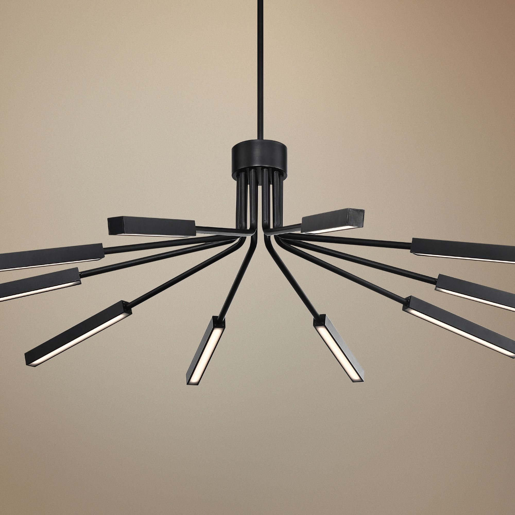 dweLED Ronin 44" Wide Black 10-Light LED Pendant Light