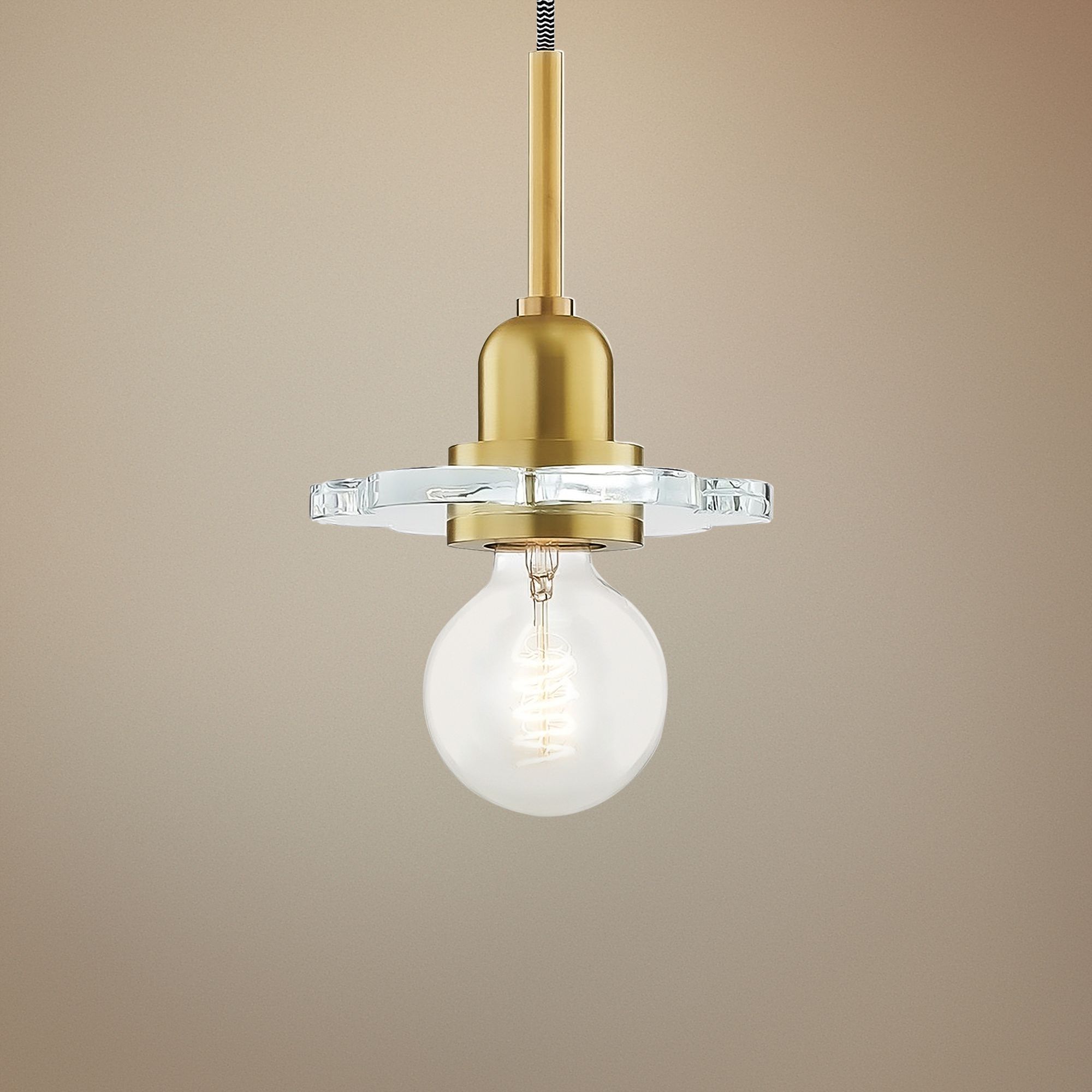 Mitzi Alexa 6" Wide Aged Brass Mini Pendant Light