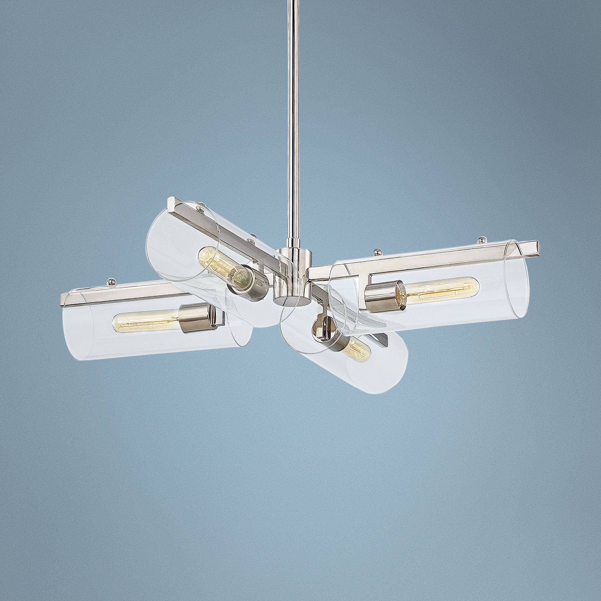 Mitzi Ariel 28" Wide Polished Nickel 4-Light Chandelier