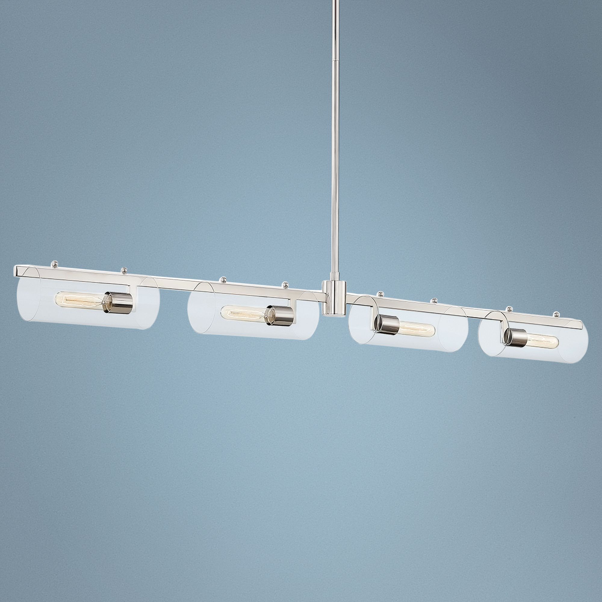Ariel 57 1/2"W Polished Nickel Kitchen Island Light Pendant