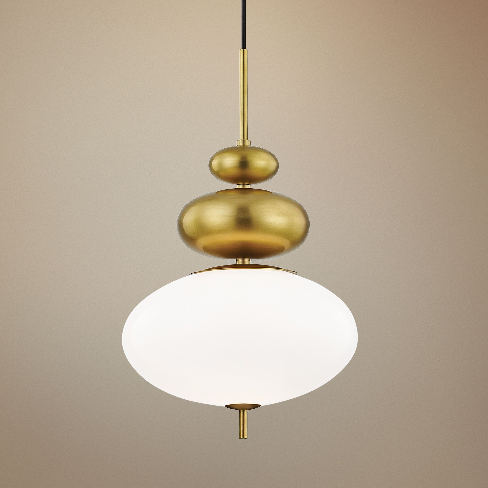 Mitzi Elsie 13" Wide Aged Brass Pendant Light