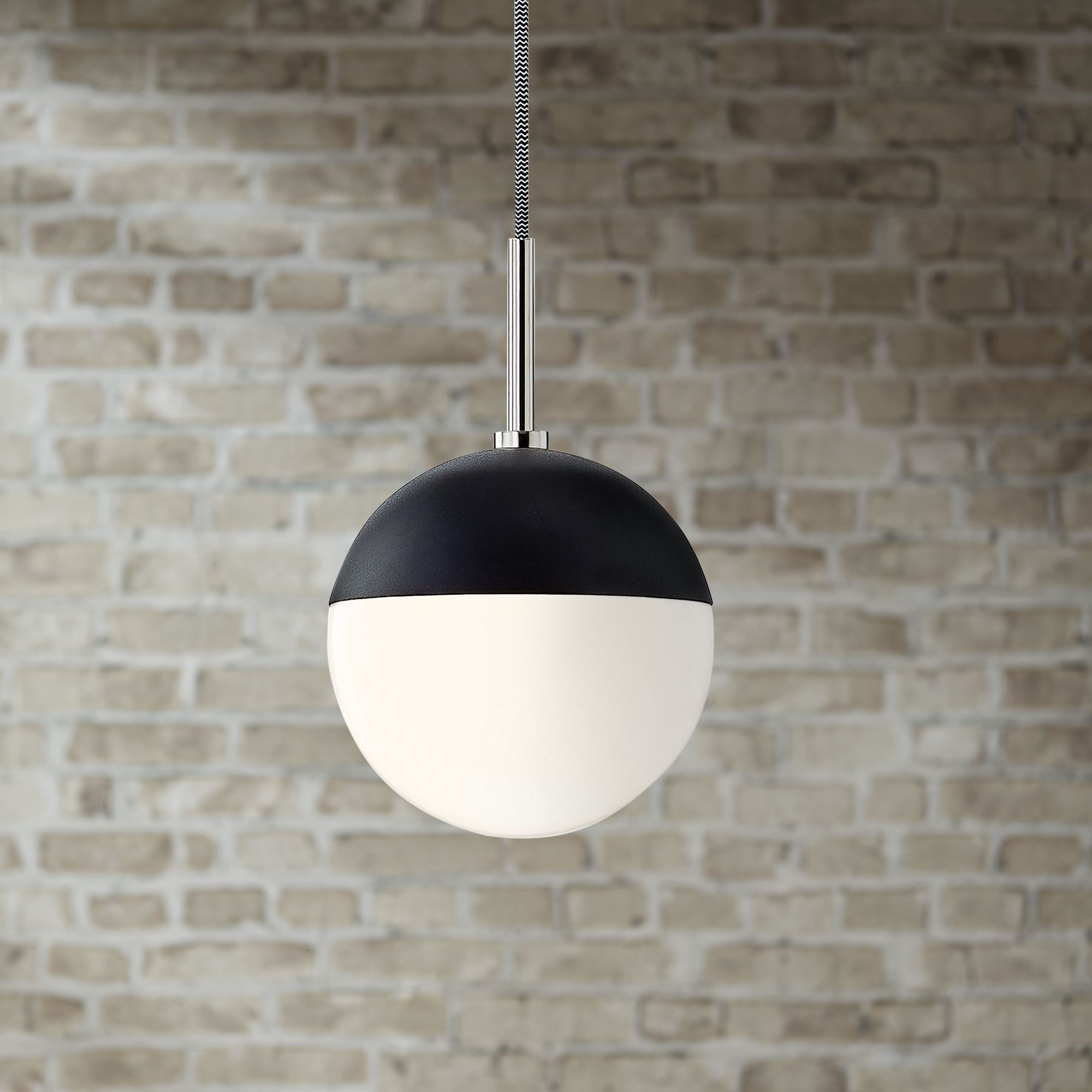 Mitzi Renee 6 3/4"W Polished Nickel and Black Mini Pendant