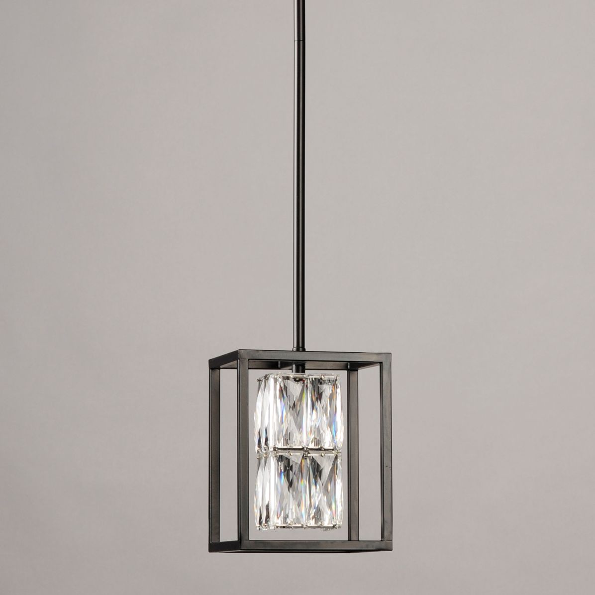 ET2 Zephyr 6" Wide Black Crystal LED Mini Pendant Light