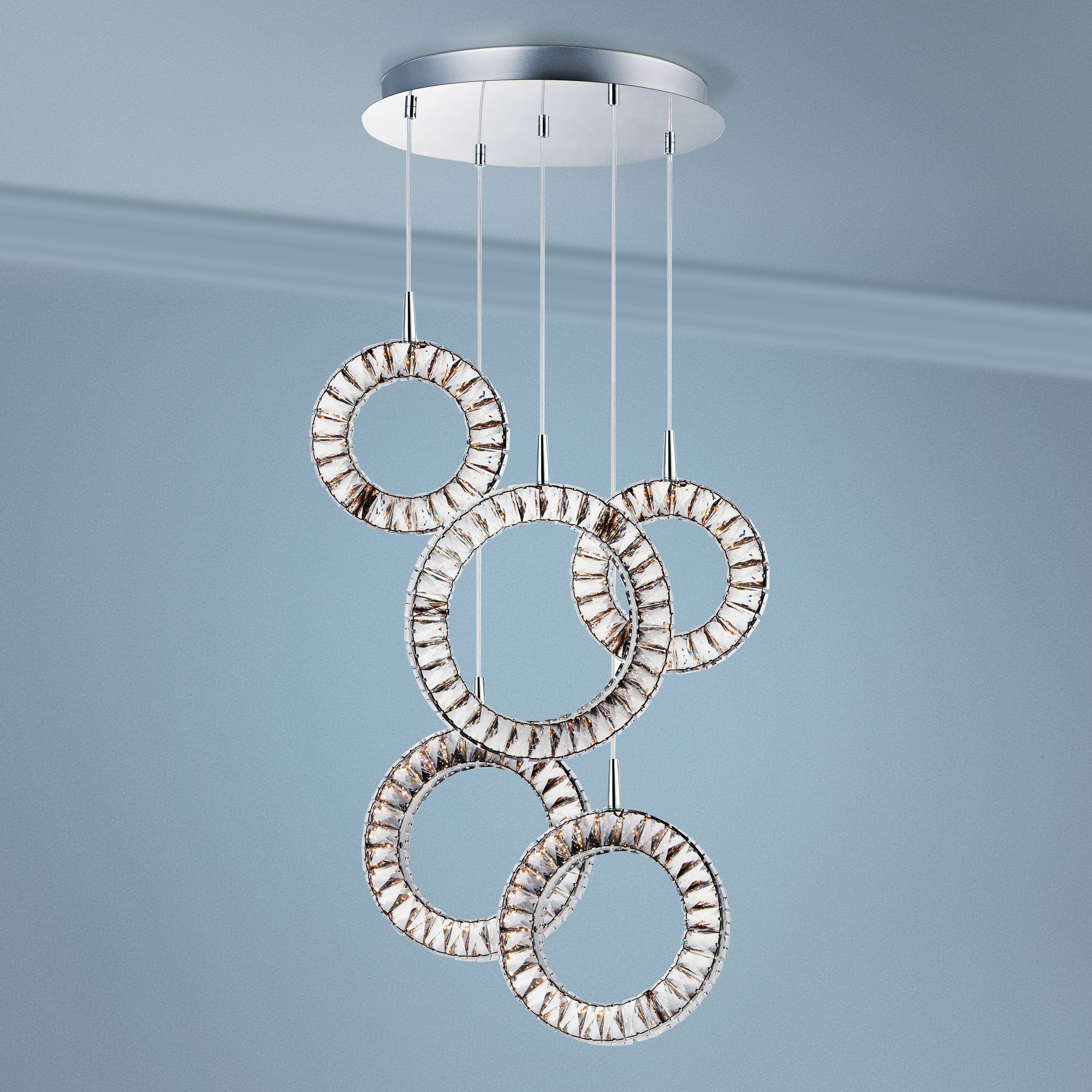 ET2 Charm 23 3/4" Wide Chrome LED Multi Light Pendant