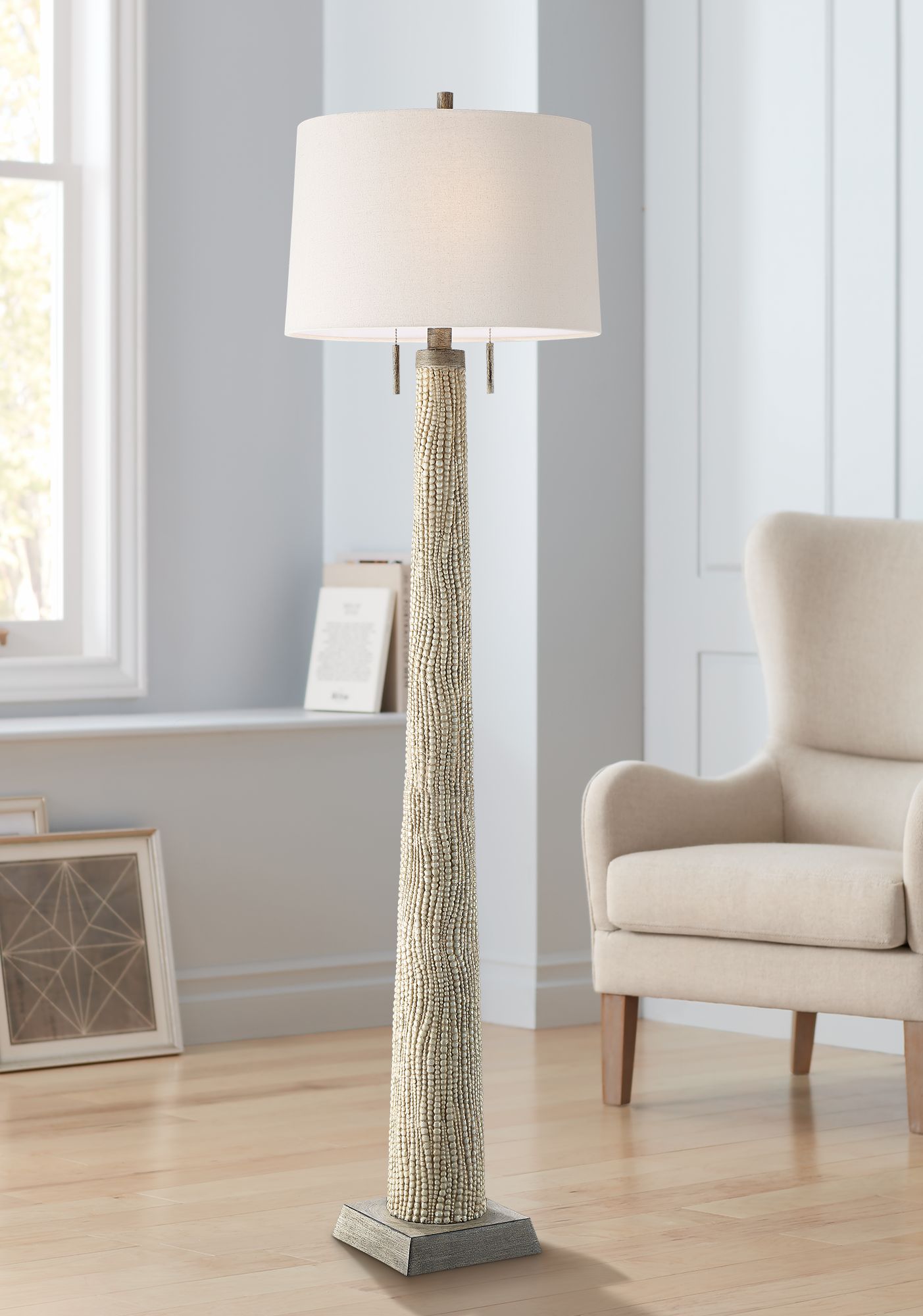 Possini Euro Pearla Beaded Column Floor Lamp 76p93 Lamps Plus
