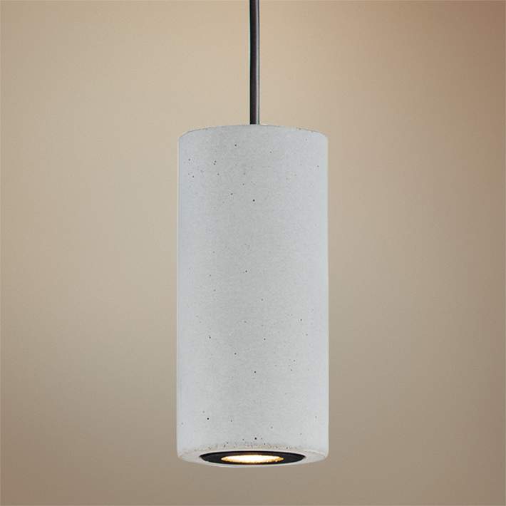 Wide Gray Cement Led Mini Pendant Light, Mini Pendant Light Shades Metal