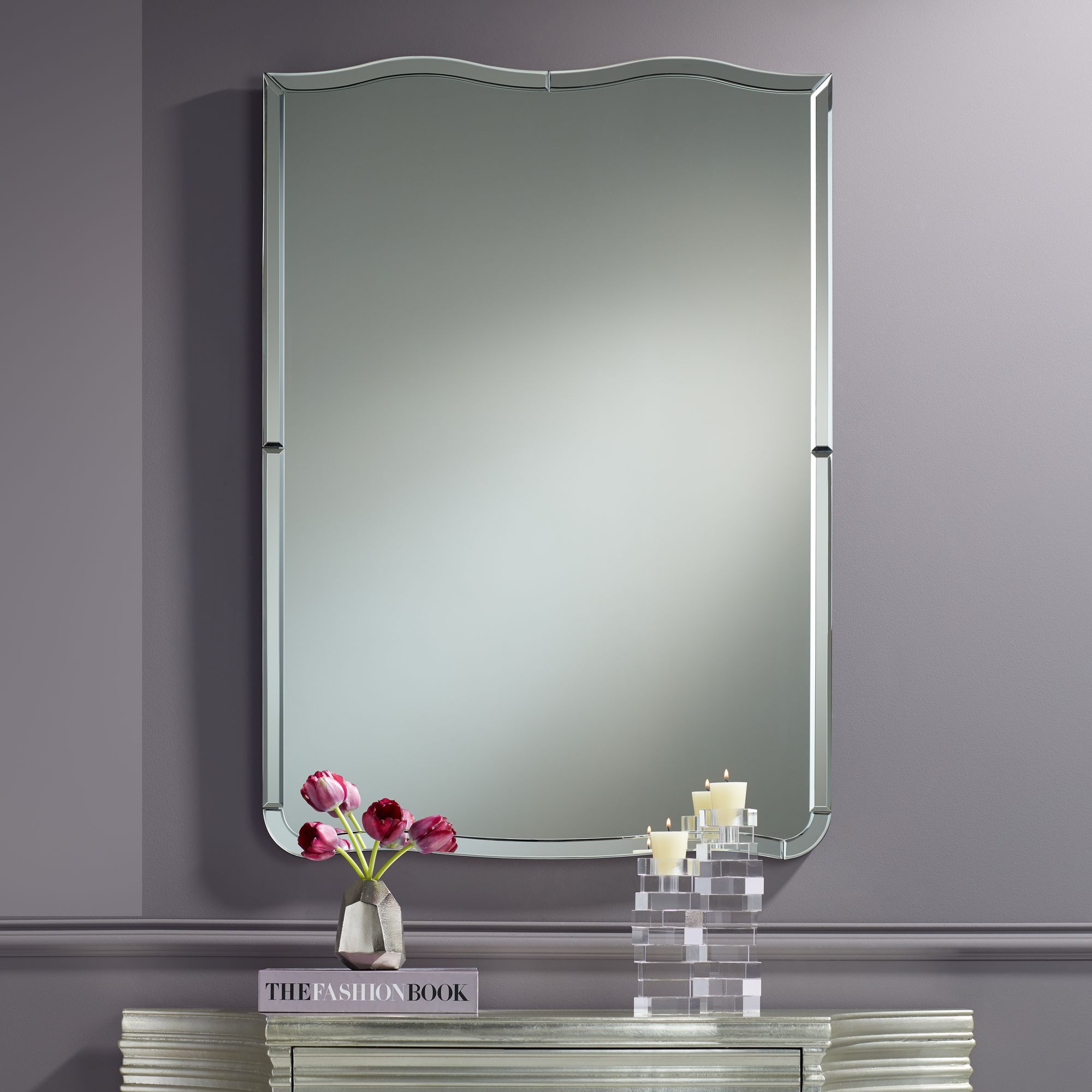 Possini Euro Molli 27" x 38" Waved Edge Wall Mirror