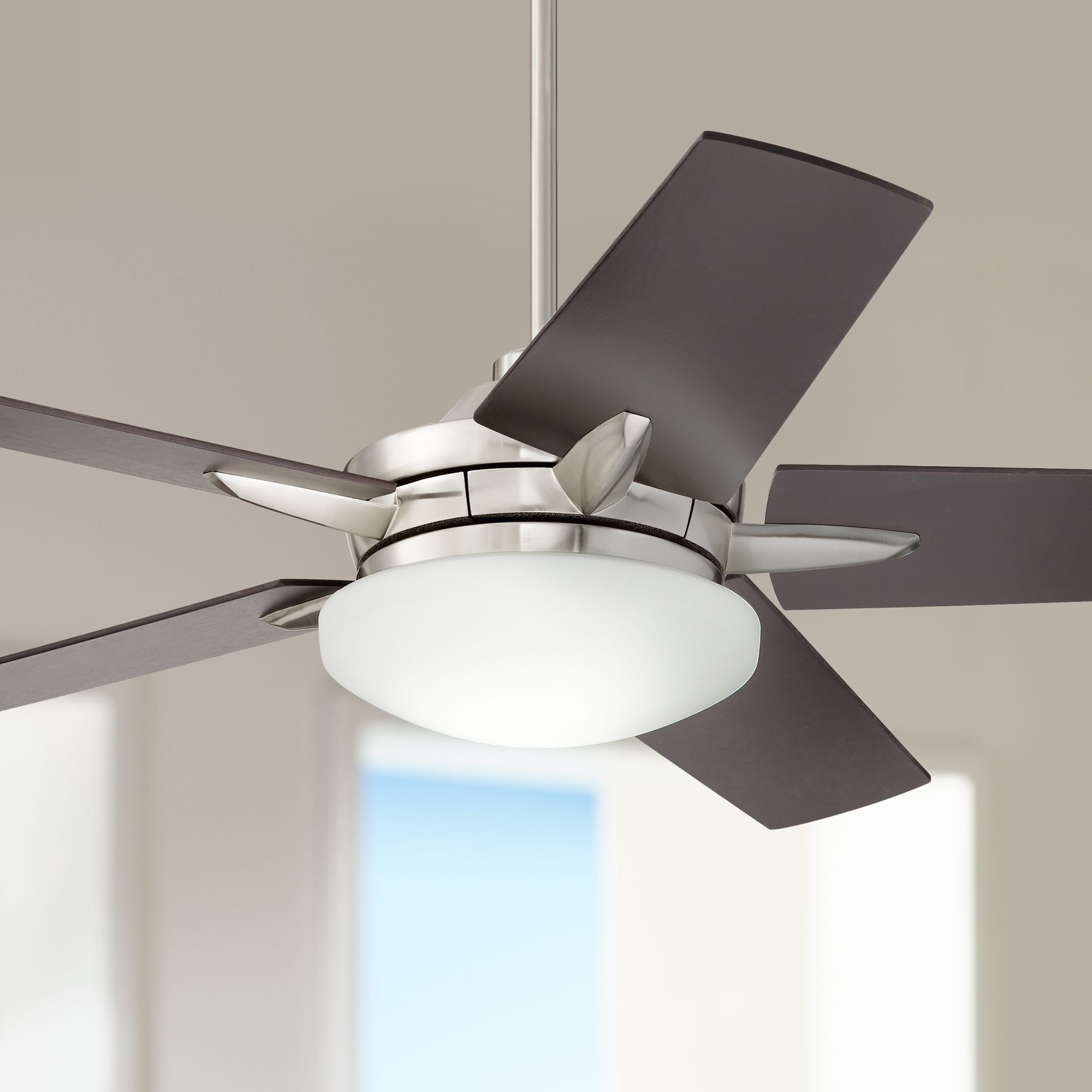 56 Casa Endeavor Brushed Nickel Espresso Led Ceiling Fan 77c53