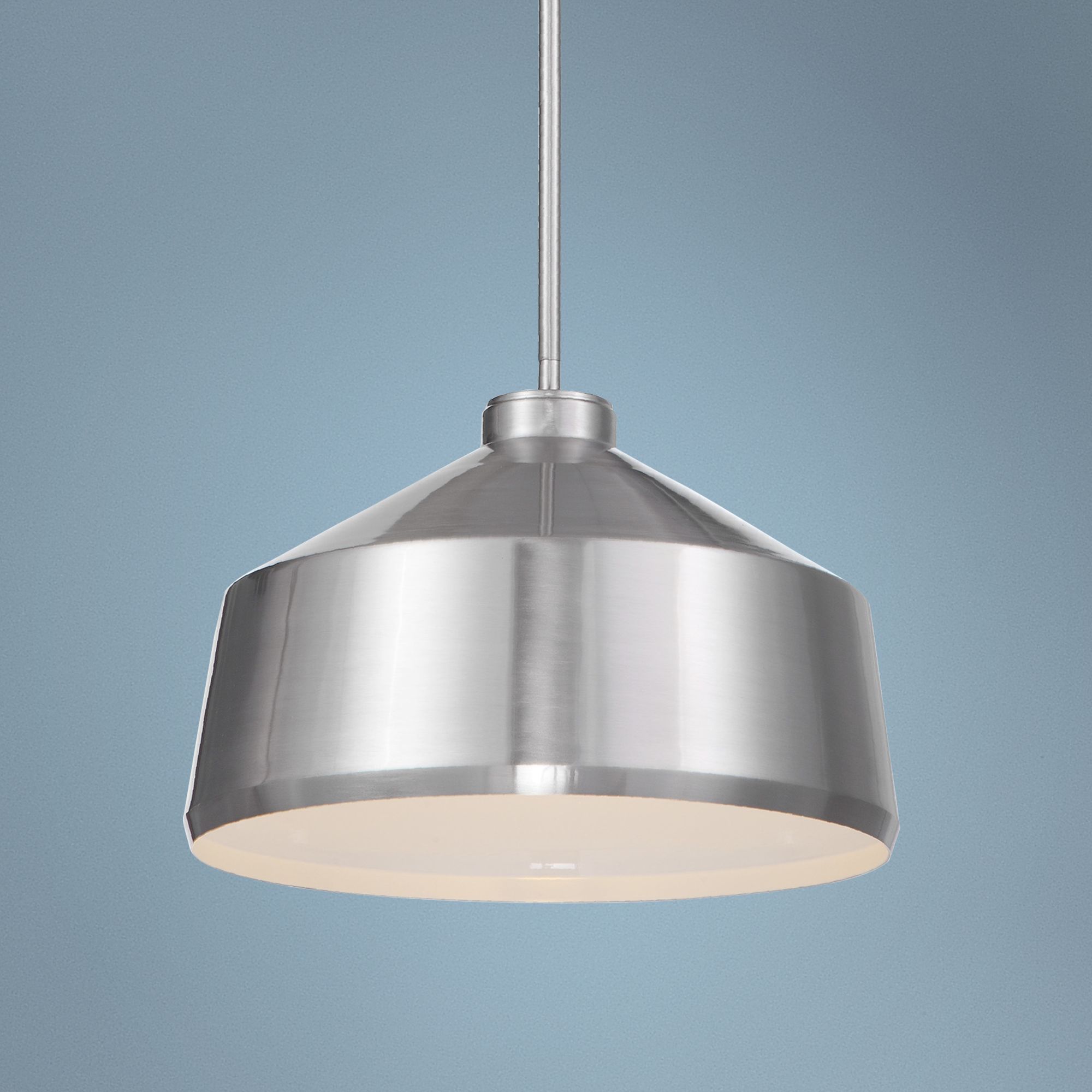 Holgate 14" Wide Brushed Nickel Dome Metal Pendant Light