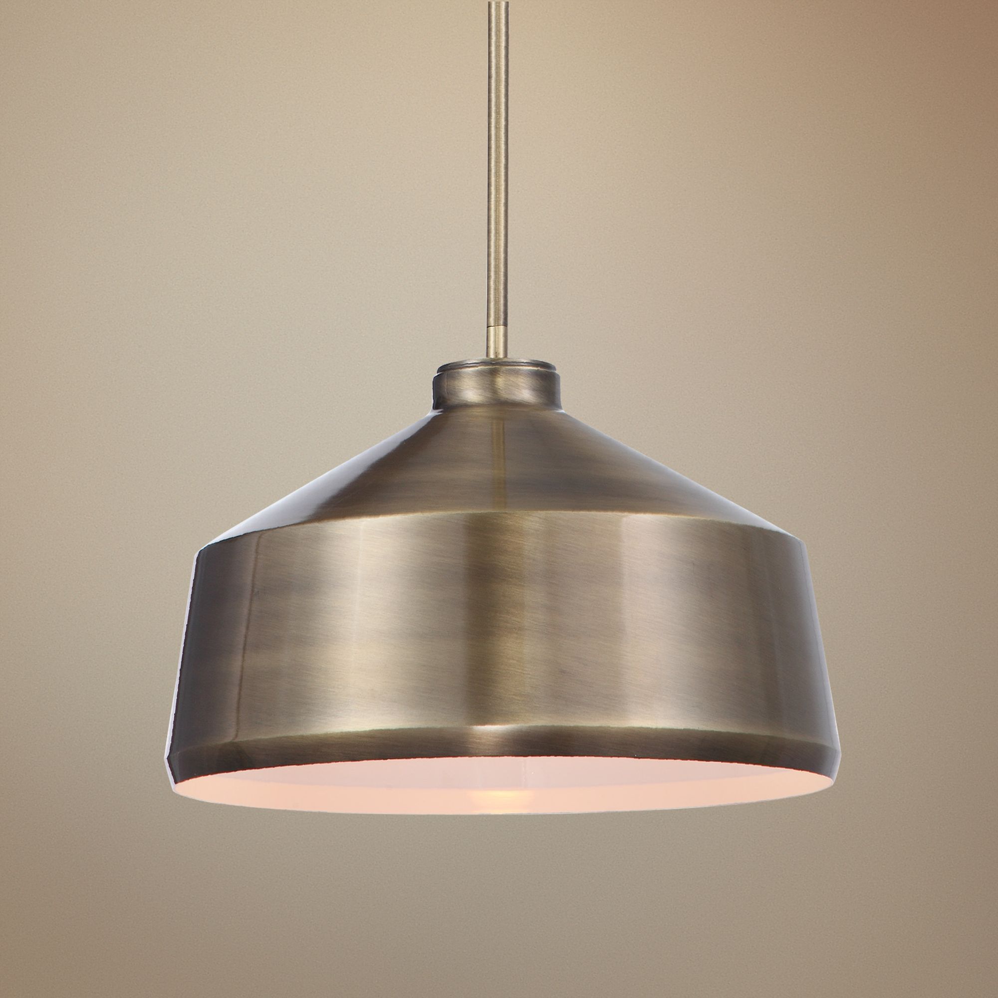 Holgate 14"W Oxidized Aged Brass Dome Metal Pendant Light