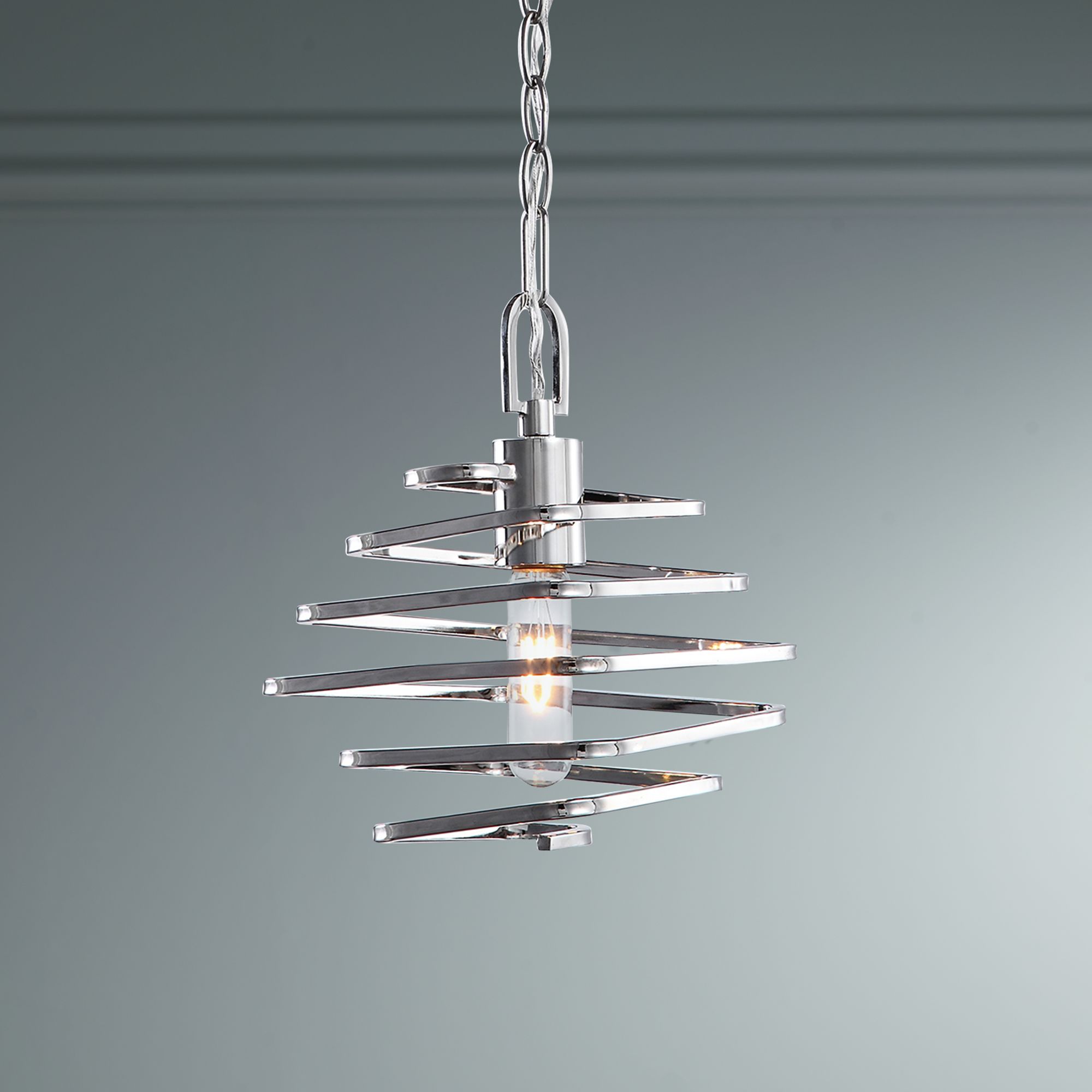 Coillir 8" Wide Polished Nickel Coil Mini Pendant Light