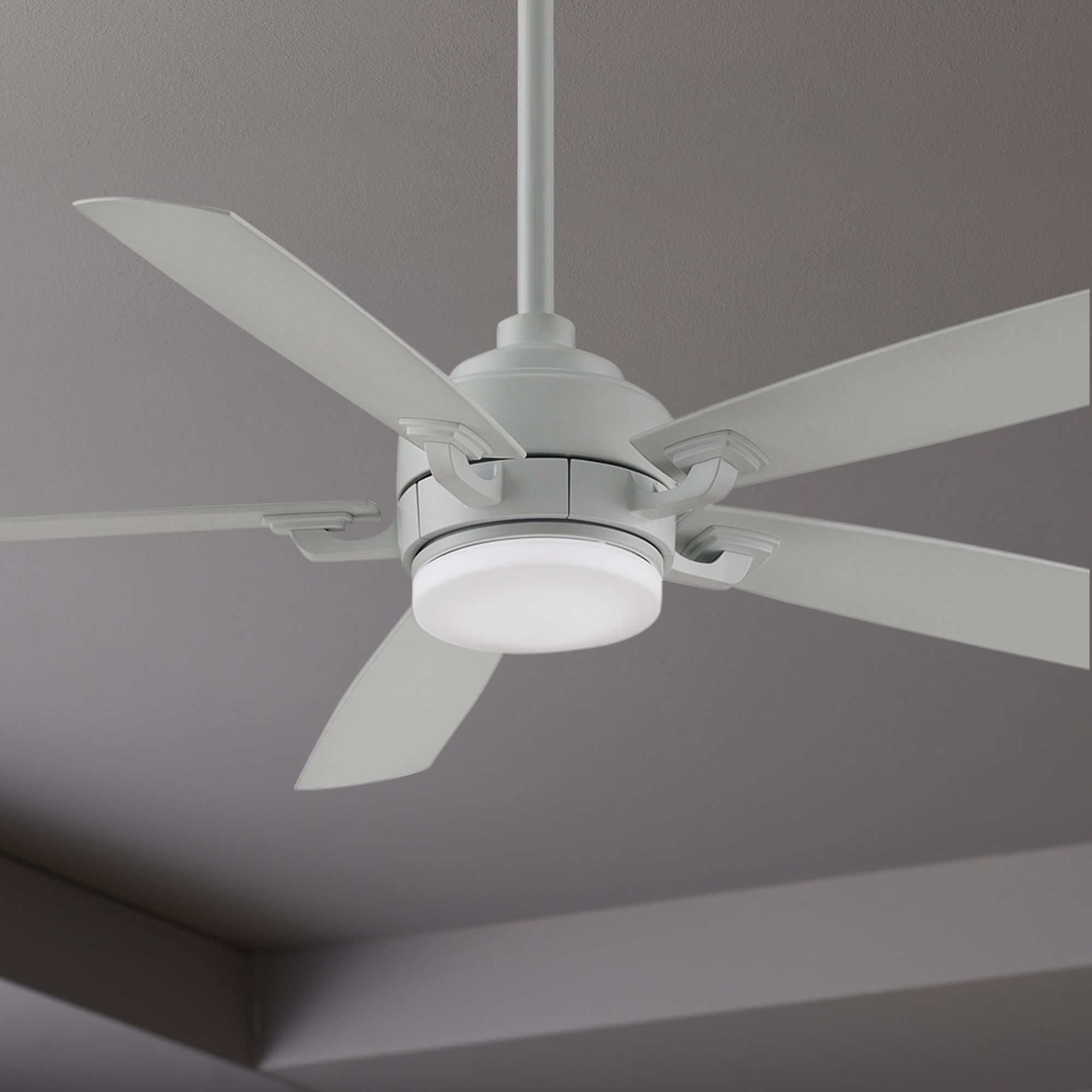 52" Fanimation Benito V2 Matte White LED Damp Ceiling Fan