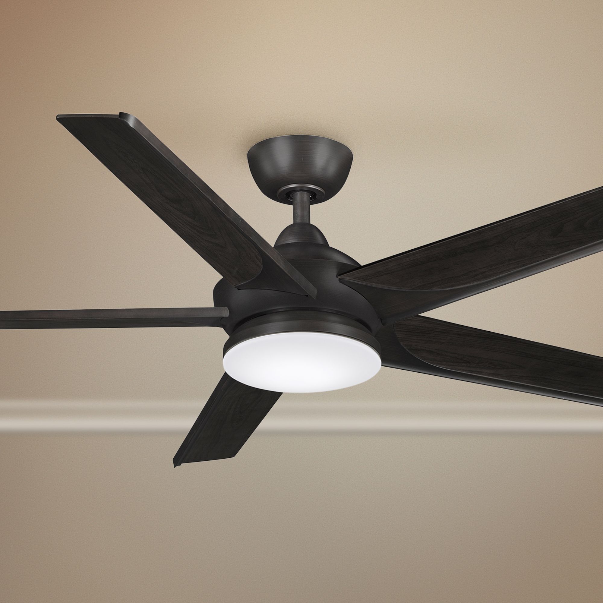 56" Fanimation Subtle Dark Bronze LED Damp Ceiling Fan