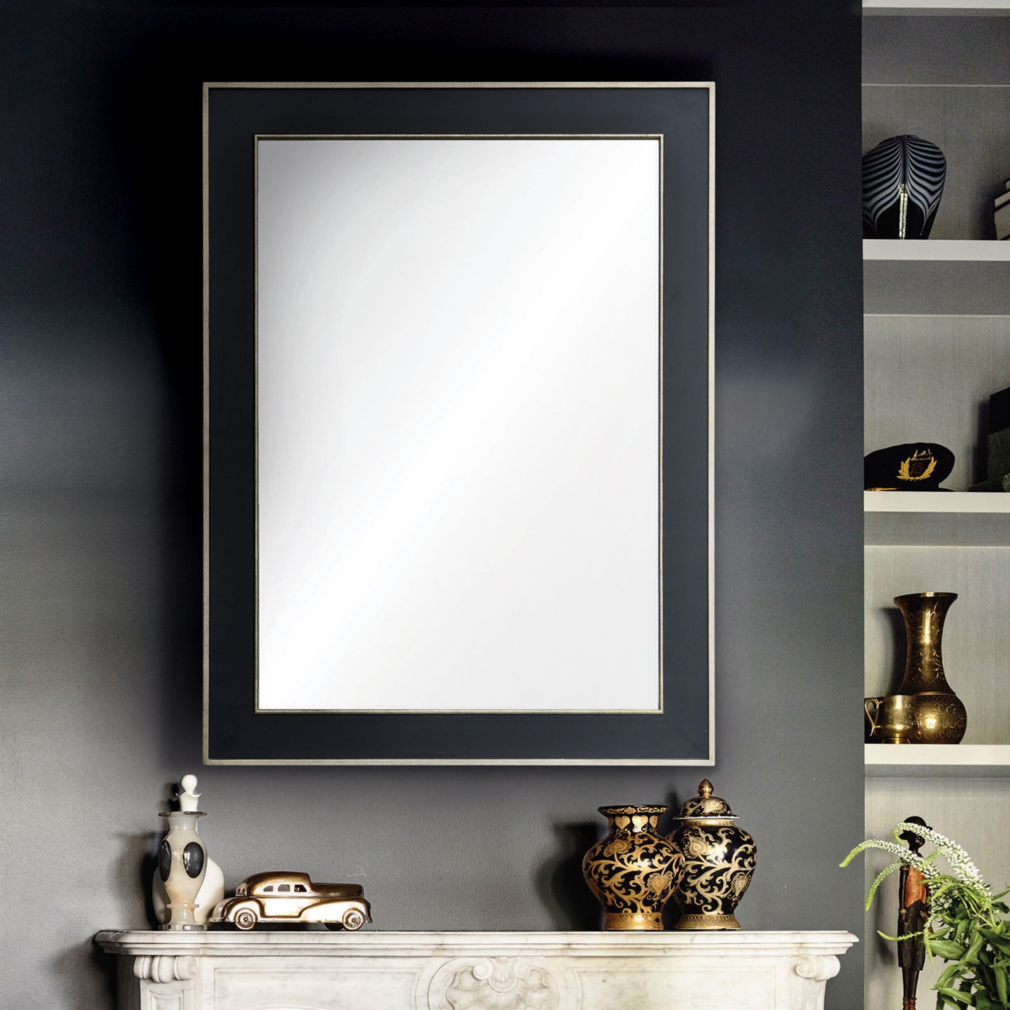 black wall mirror