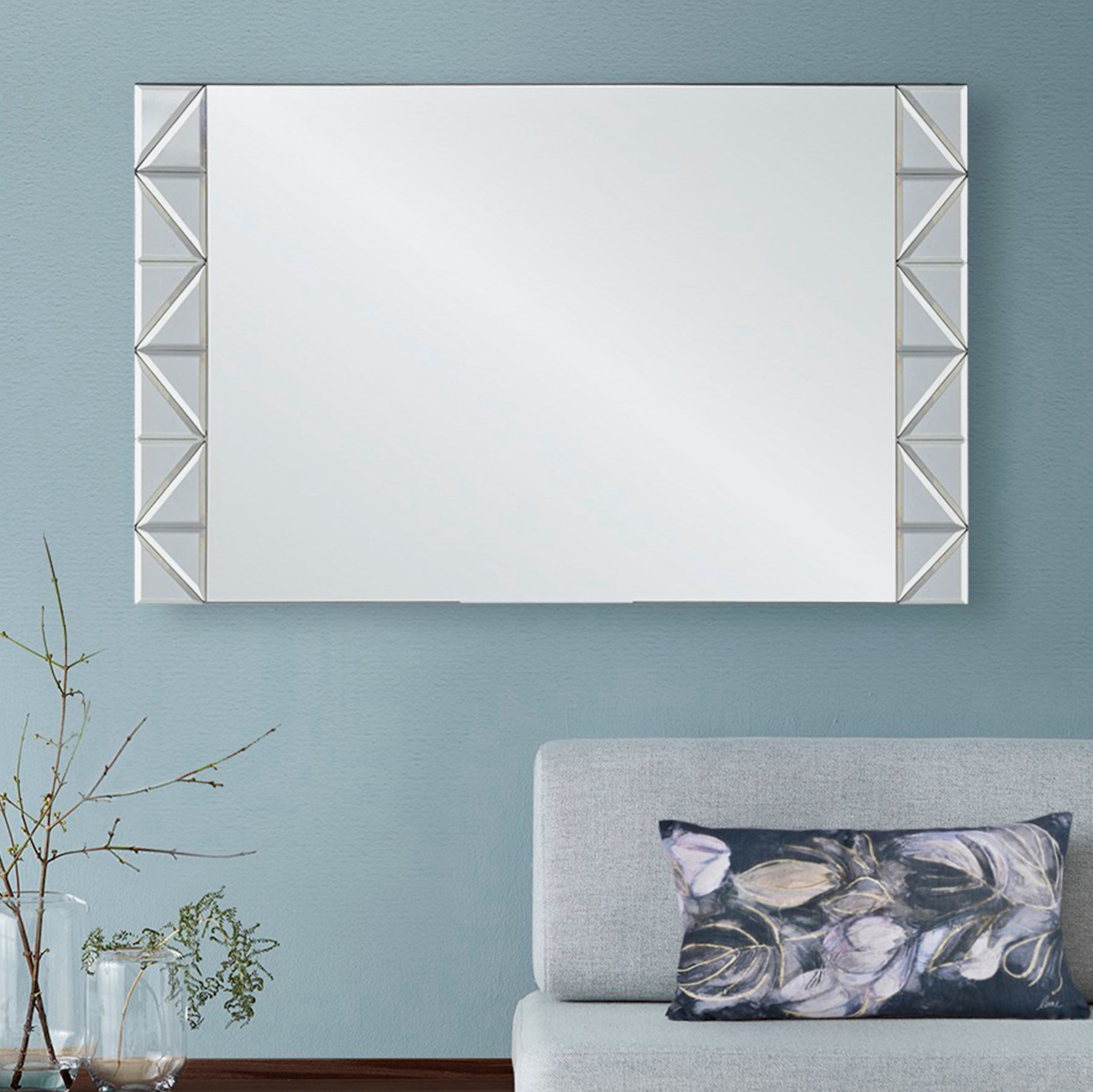 Cebby Triangle 24" x 36" Rectangular Frameless Wall Mirror