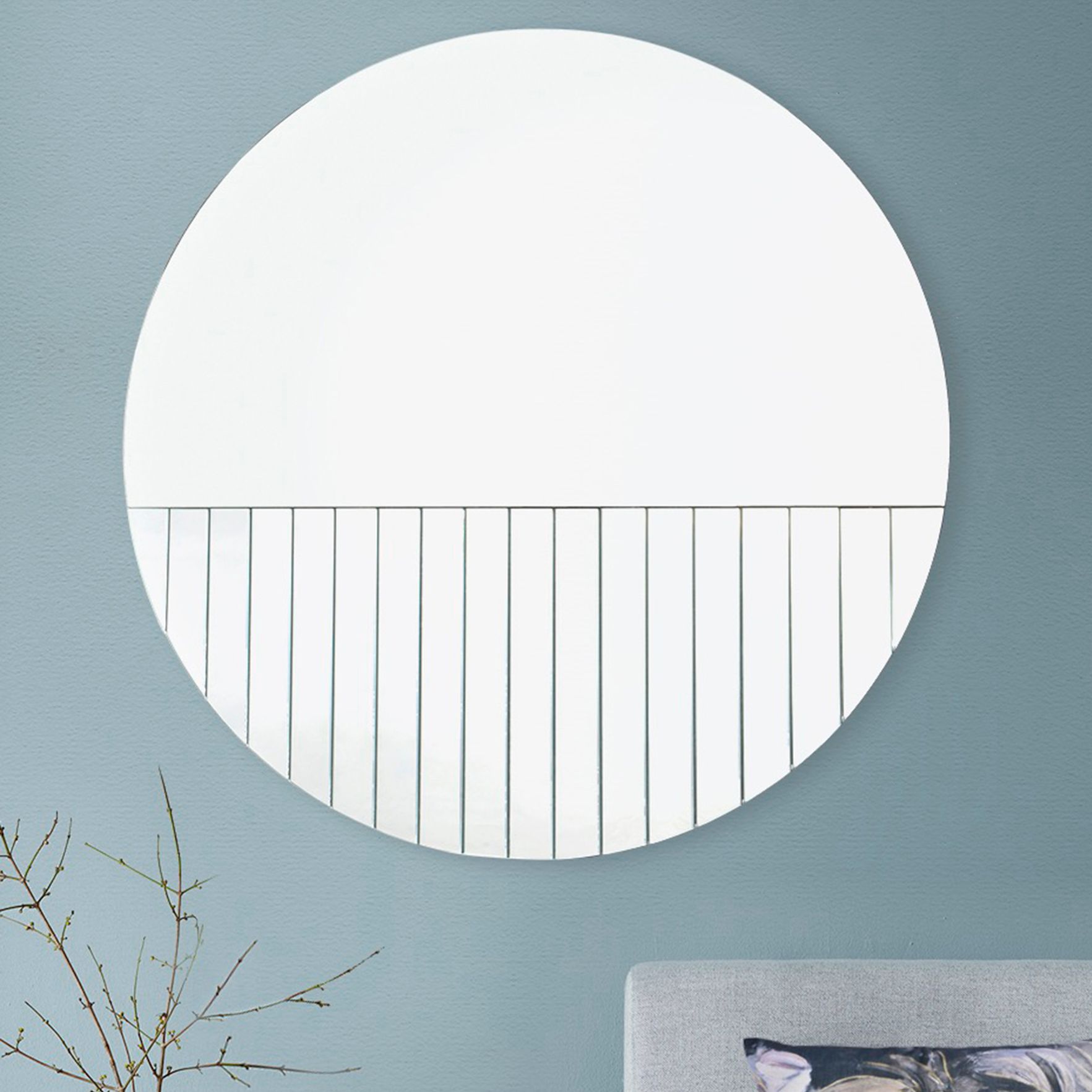 Galia Silver Frameless 36" Round Wall Mirror