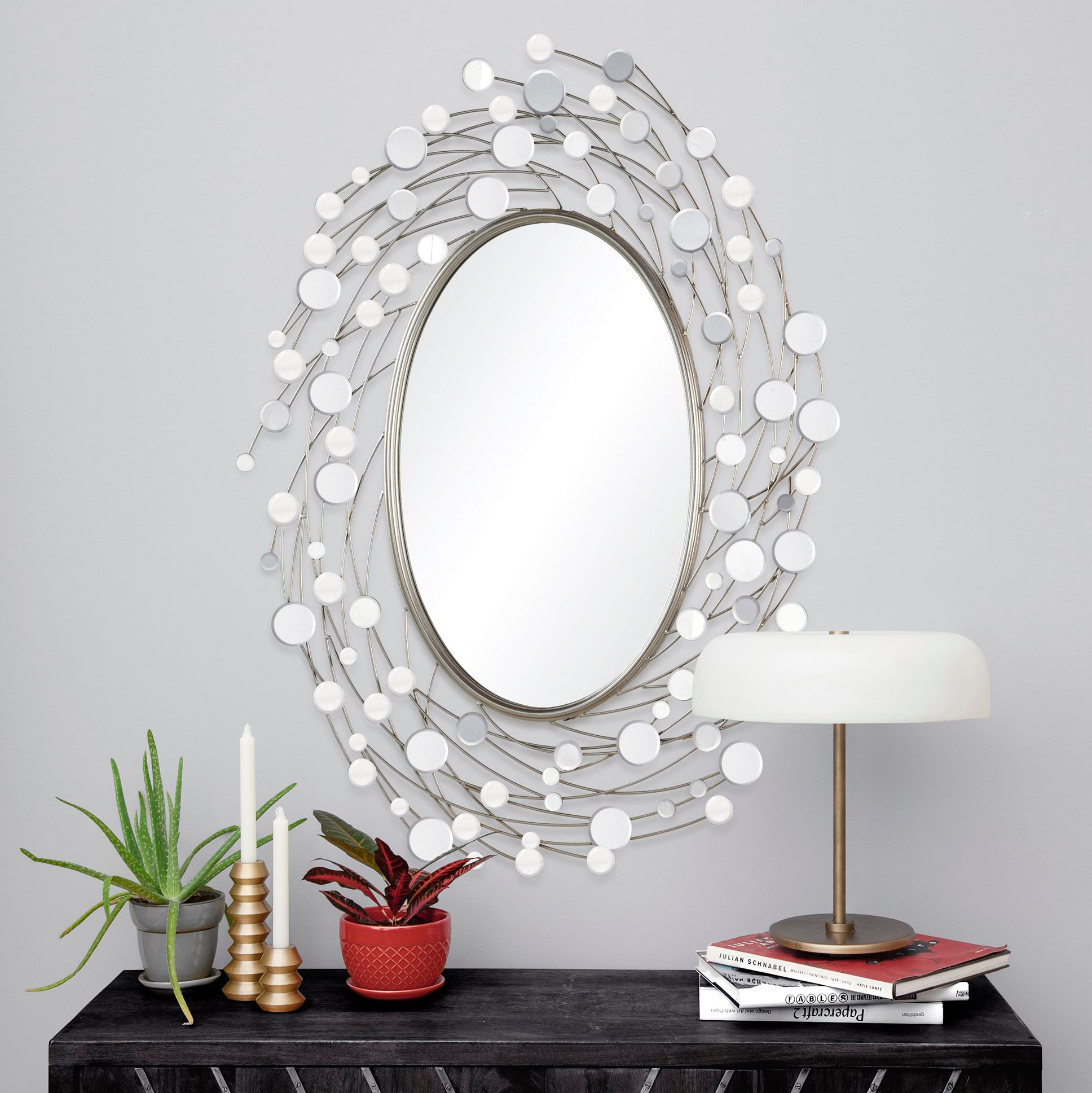 Skaila Champagne and Silver Leaf 34" x 46" Wall Mirror